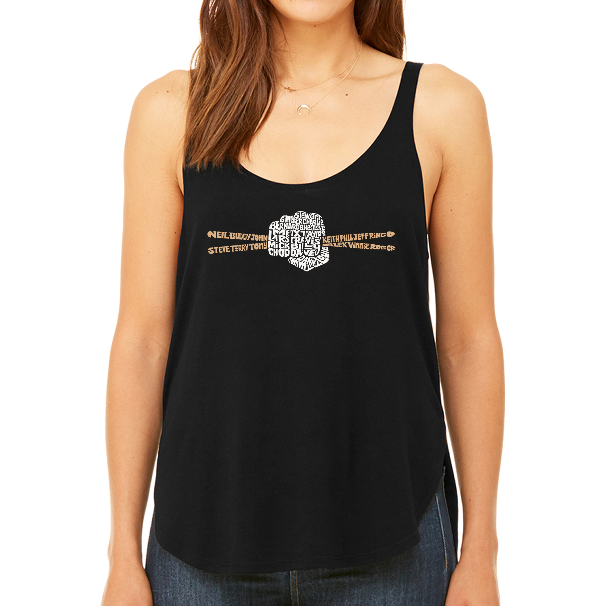 LA Pop Art Women's Premium Word Flowy Tank - Drum Sticks