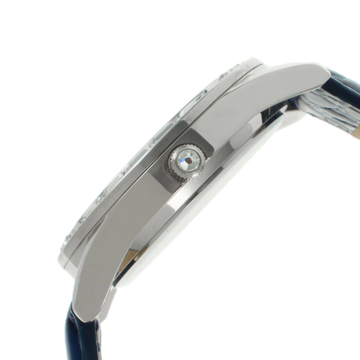 Peugeot Women's 40mm Blue Boyfriend Watch with Baguette Crystals