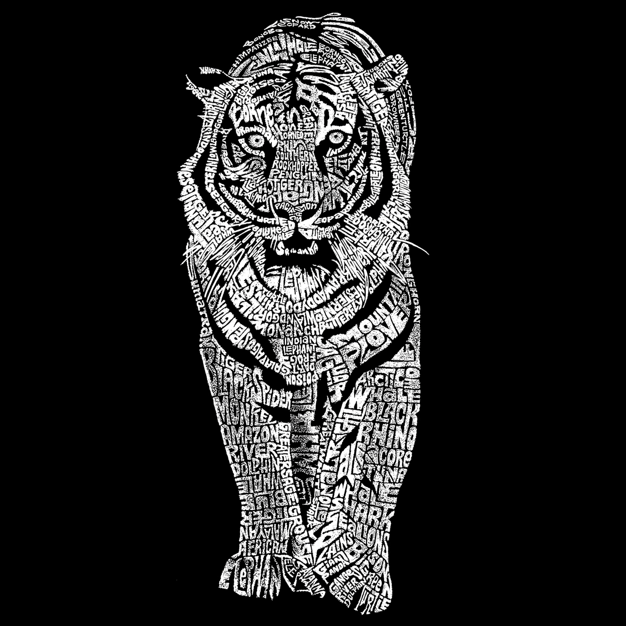 LA Pop Art Men's Word T-Shirt - Tiger