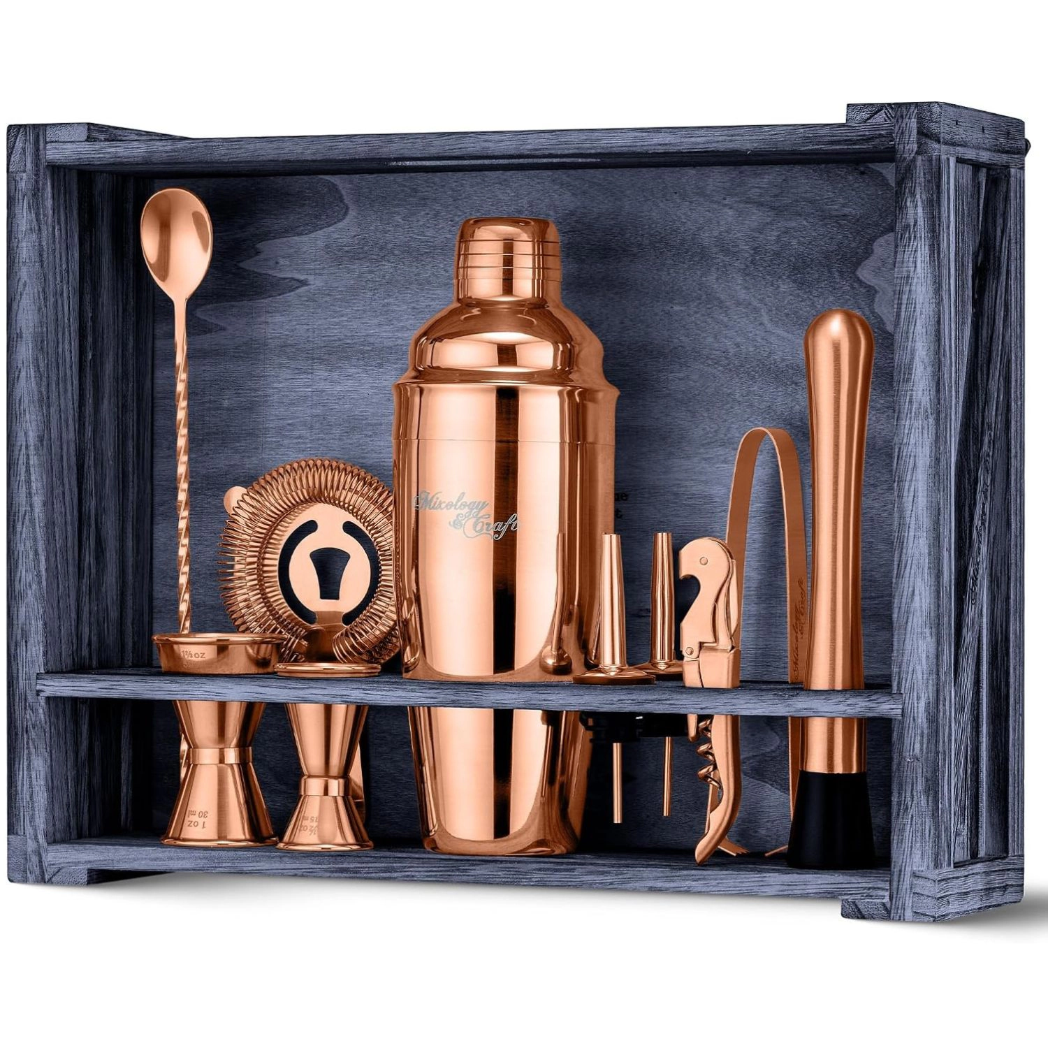 11-Piece Cocktail Shaker Set, Bartender Kit with Stand - Gift Ready