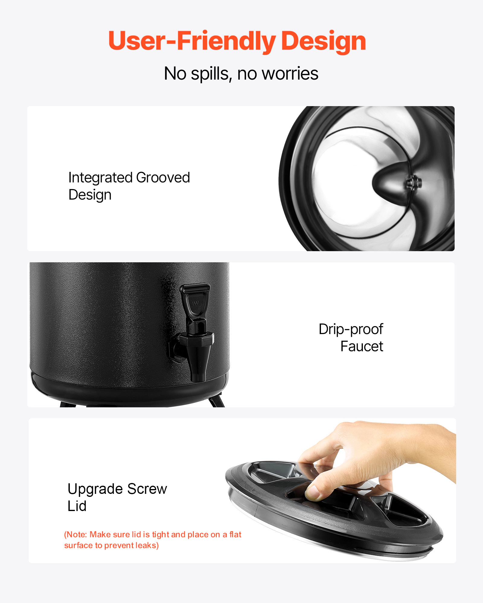 HONGGE Insulated Beverage Dispenser / Stainless Steel Thermal Drink Server with Spigot & Temp Display Suitable for Hot