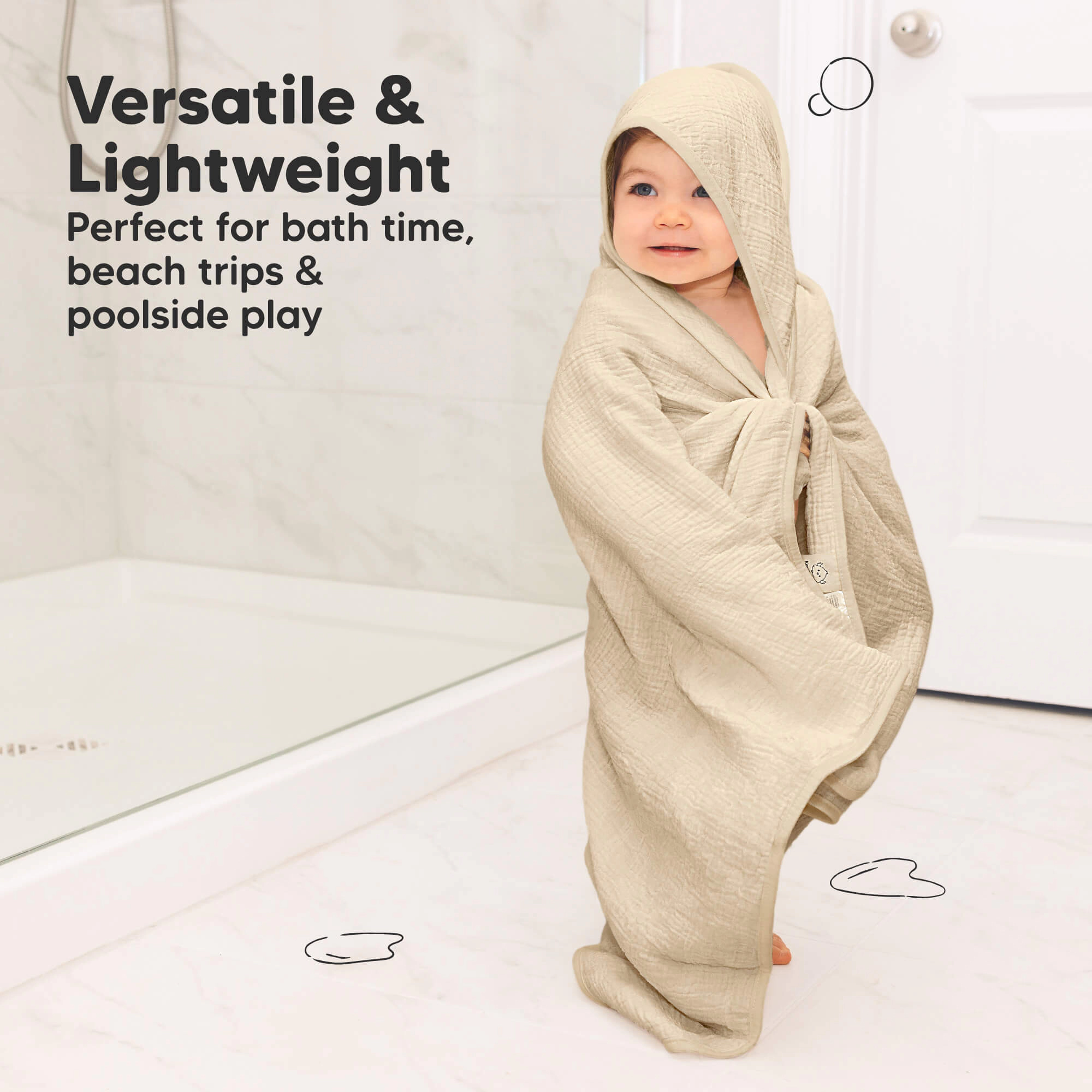 KeaBabies 2-Pack Lyra Muslin Hooded Towels