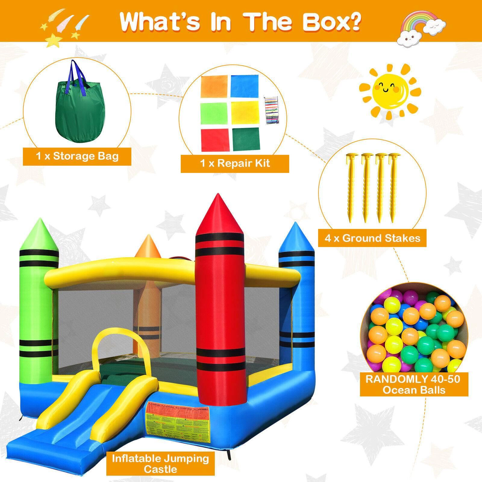 SUGIFT Slide and Ball Pit Blower Not Included Kids Inflatable Bounce House