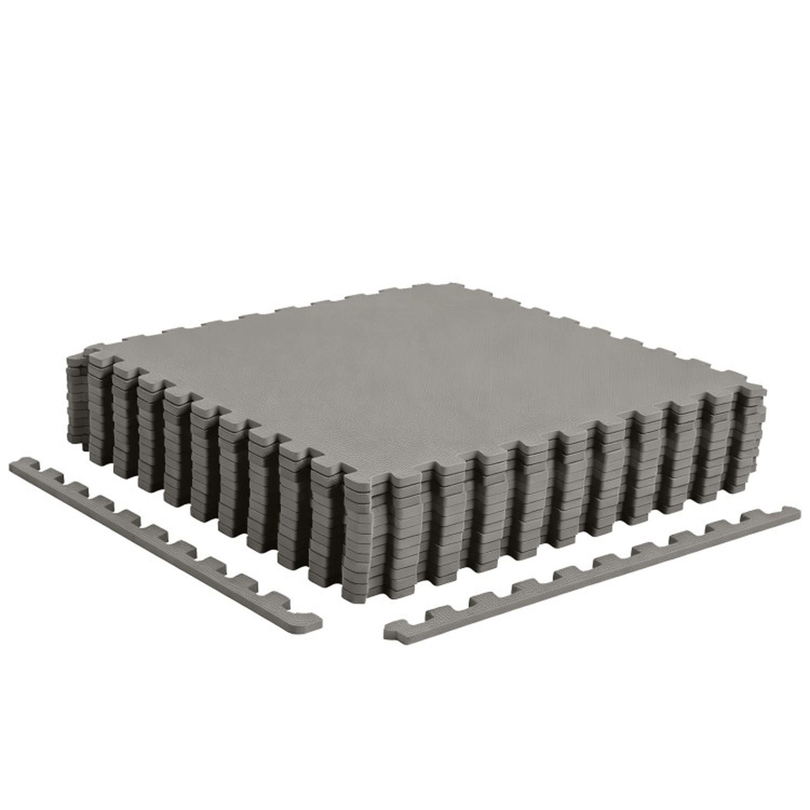 SUGIFT High-Density Non-Slip Interlocking Foam Floor Mat Tiles 0.5-in Thick 96 x 72 in Coverage Multicolor Black Gray