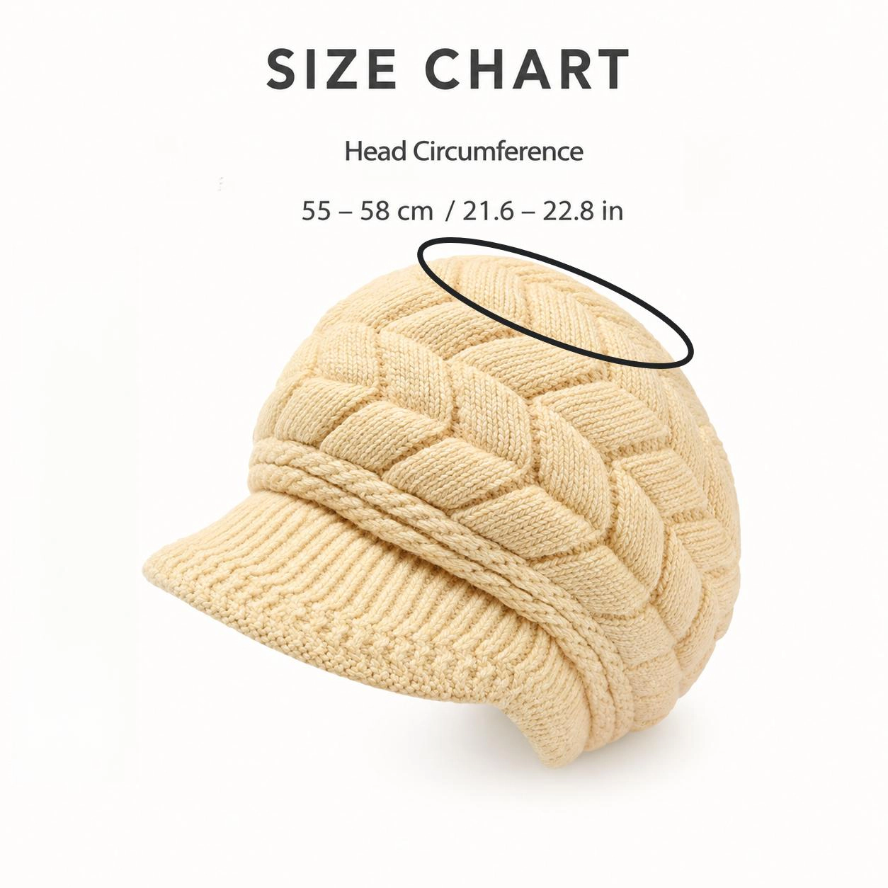 Premium Charms Womens Winter Cable Knit Beanie Hat with Brim