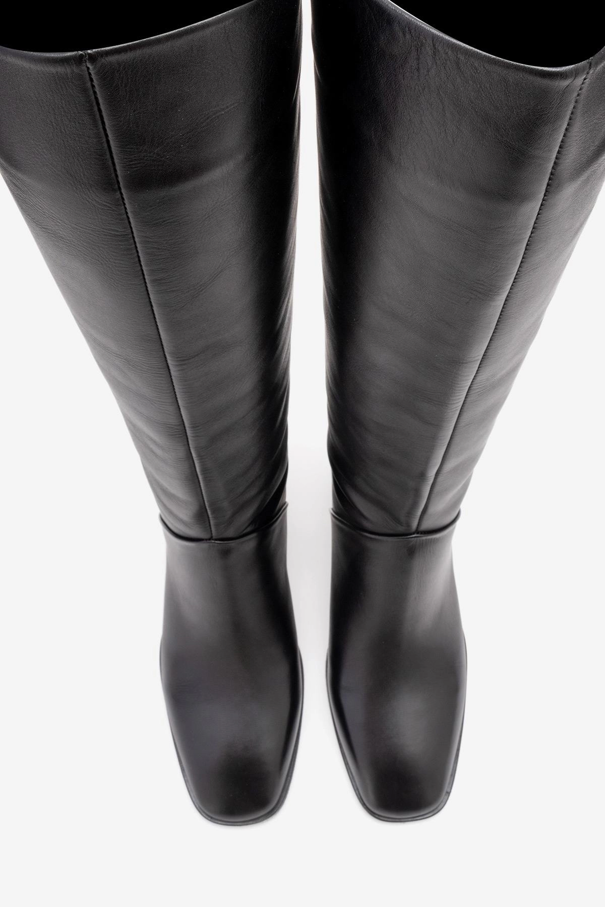 Forever & Always Womens Taly Leather Block Heel Knee High Boots