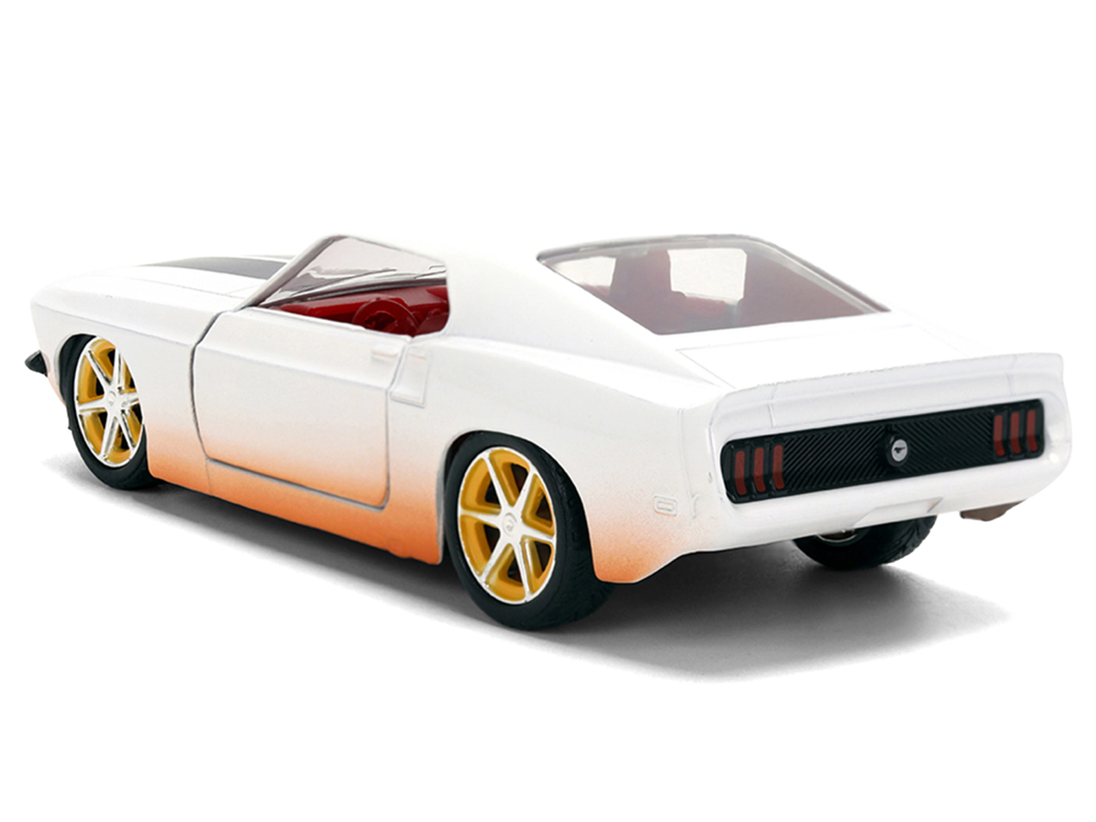 Jada Roman's Ford Mustang White with Black Stripes and Red Interior (Dirty Version) "Fast & Furious" Movie