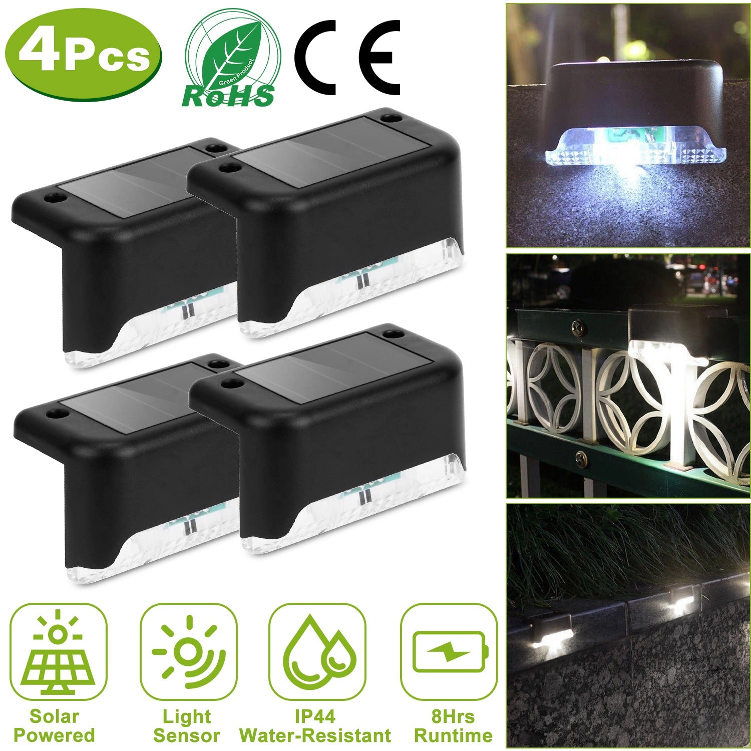 GBruno 4-Pc Solar LED Step Lights