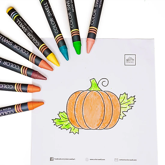 Color Swell Neon Crayons, 6 Packs, 8 per Pack (48 Total)