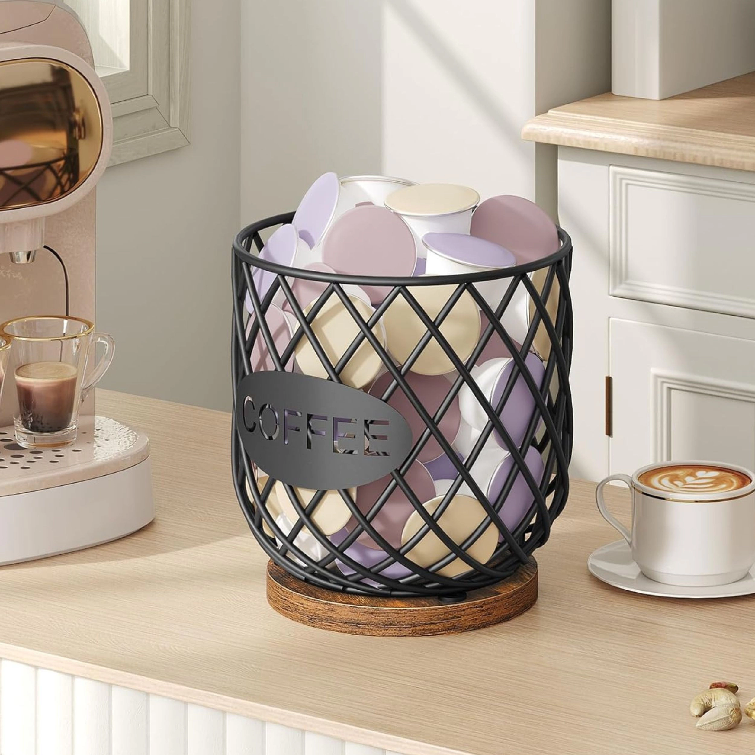 Stock Preferred Large Coffee Pod Holder Organizer Basket for K Cup Capsules