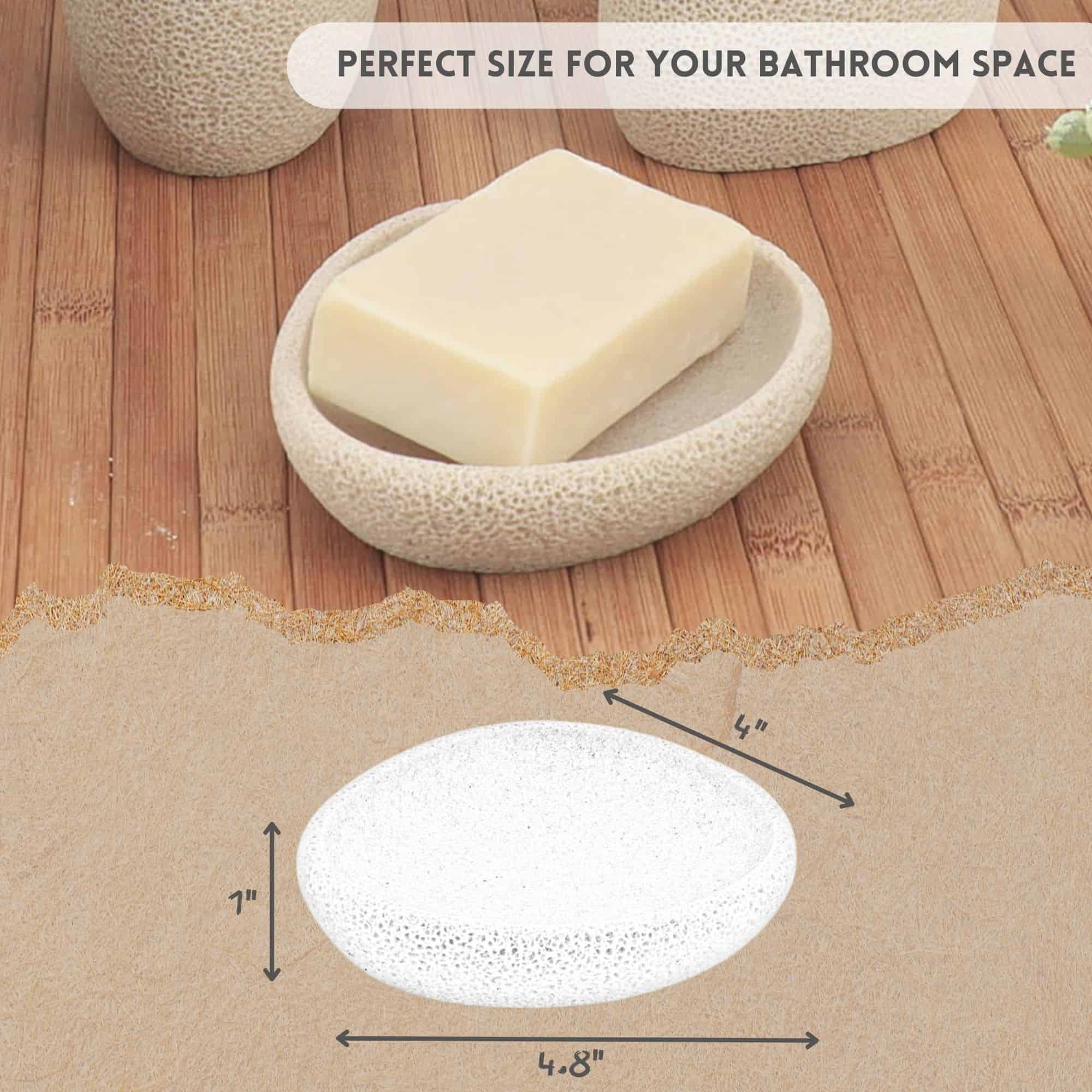 Evideco French Home Goods Sea Sponge Resin Soap Dish, Sandstone Finish