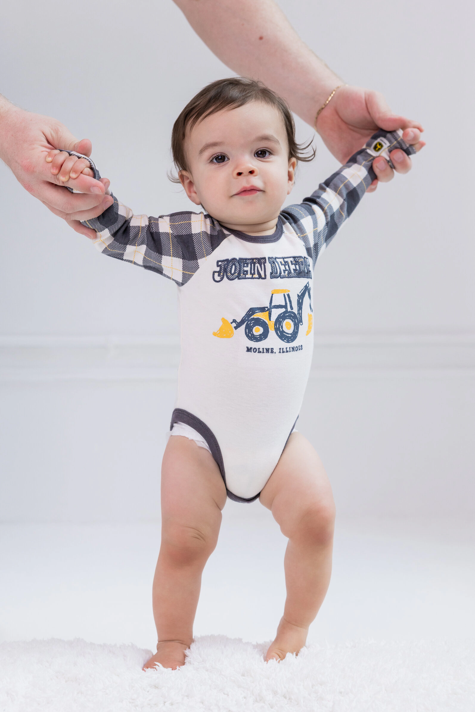 John Deere Baby Boys' 3-Pack Long Sleeve Bodysuits