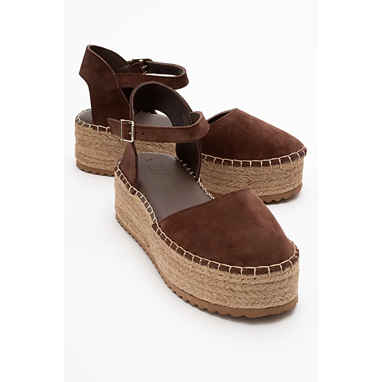 Forever & Always Womens Viba Leather Esprarille Platform Wedge Sandalss