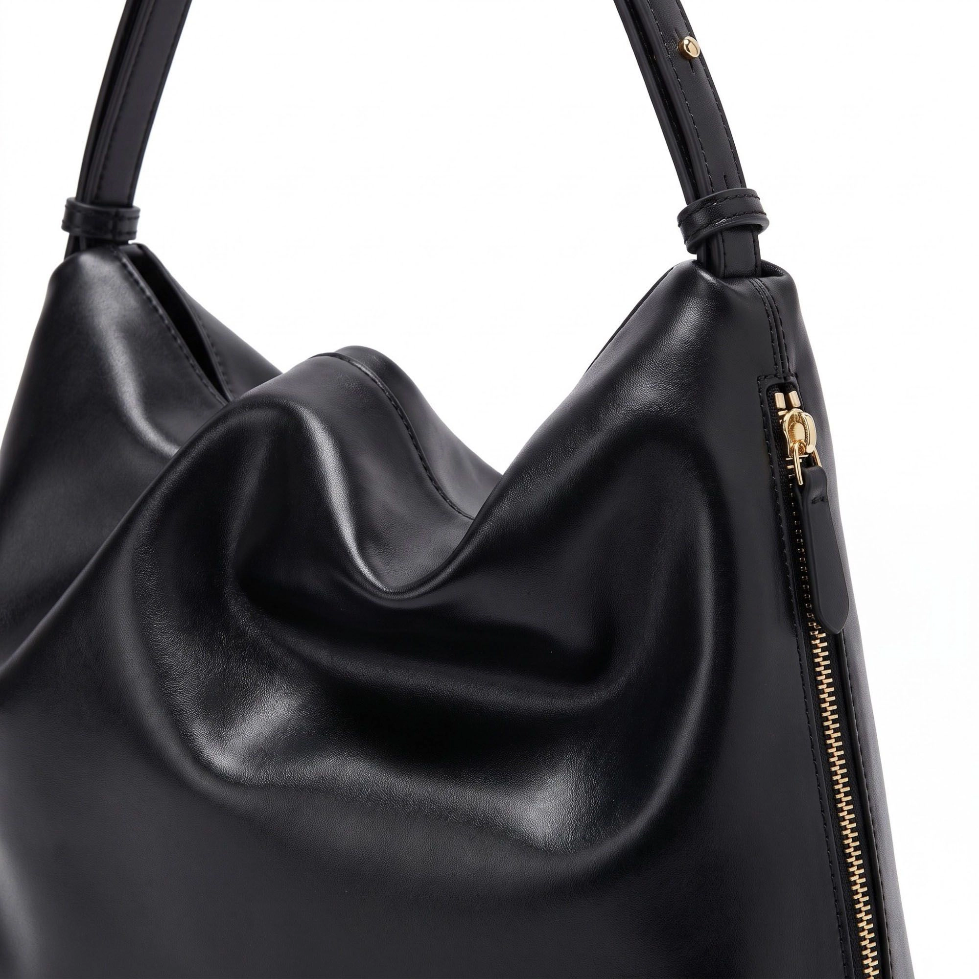 Alilang Women's Slouchy Hobo Shoulder Bag with Adjustable Strap and Side Zipper Closure 10x8.5x2.7in