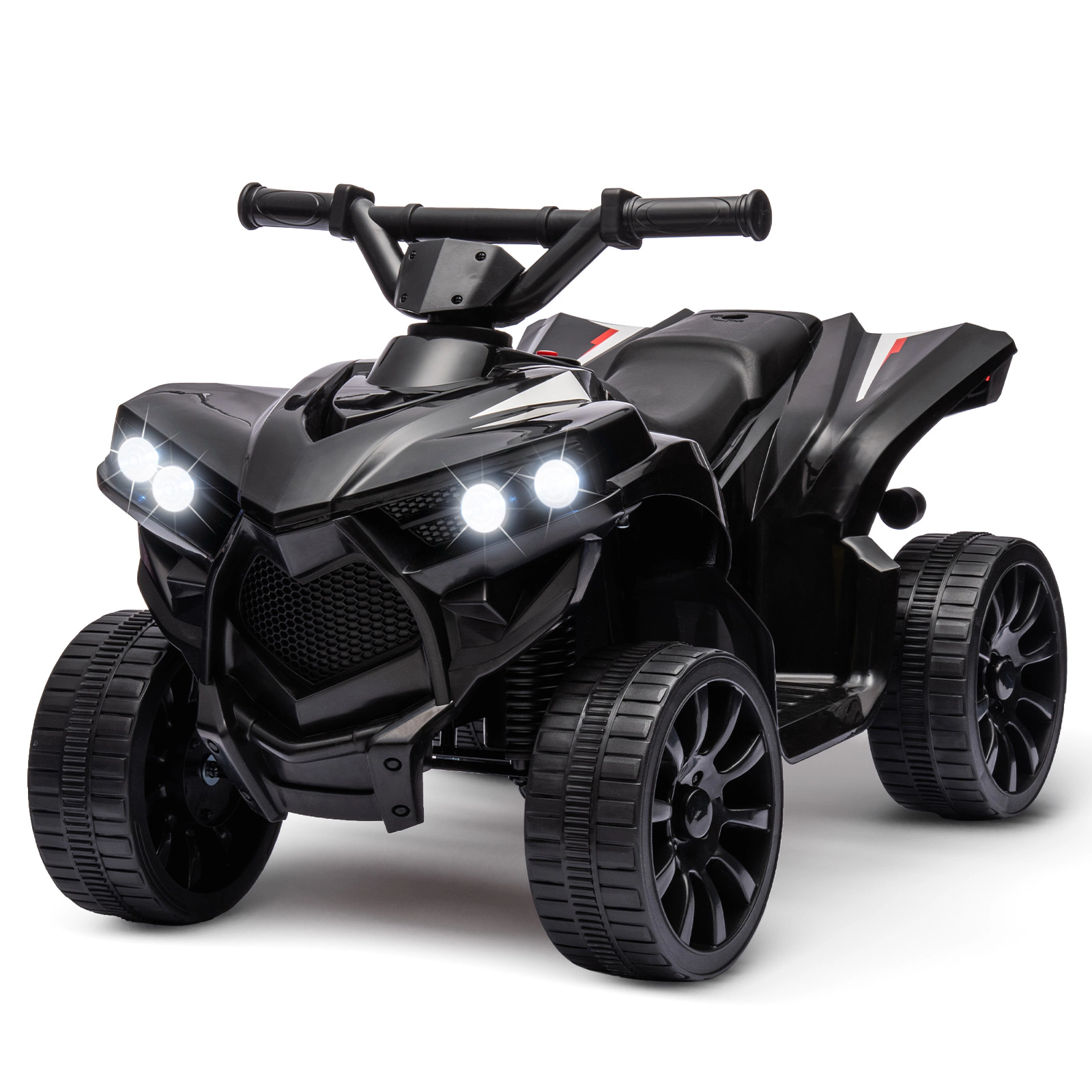 Enjyam 6V Kids ATV Quad Ride On Toy, Electric 4-Wheeler w/1.8MPH Speed, Music, LED Headlight, Foot Pedal