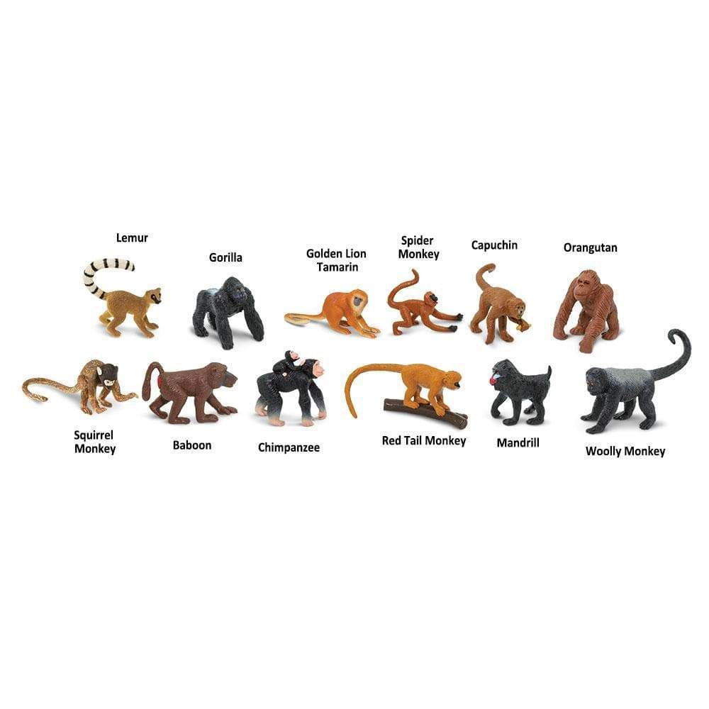 Safari Ltd. - Monkeys & Apes TOOB - contains 12 Mini Figurines