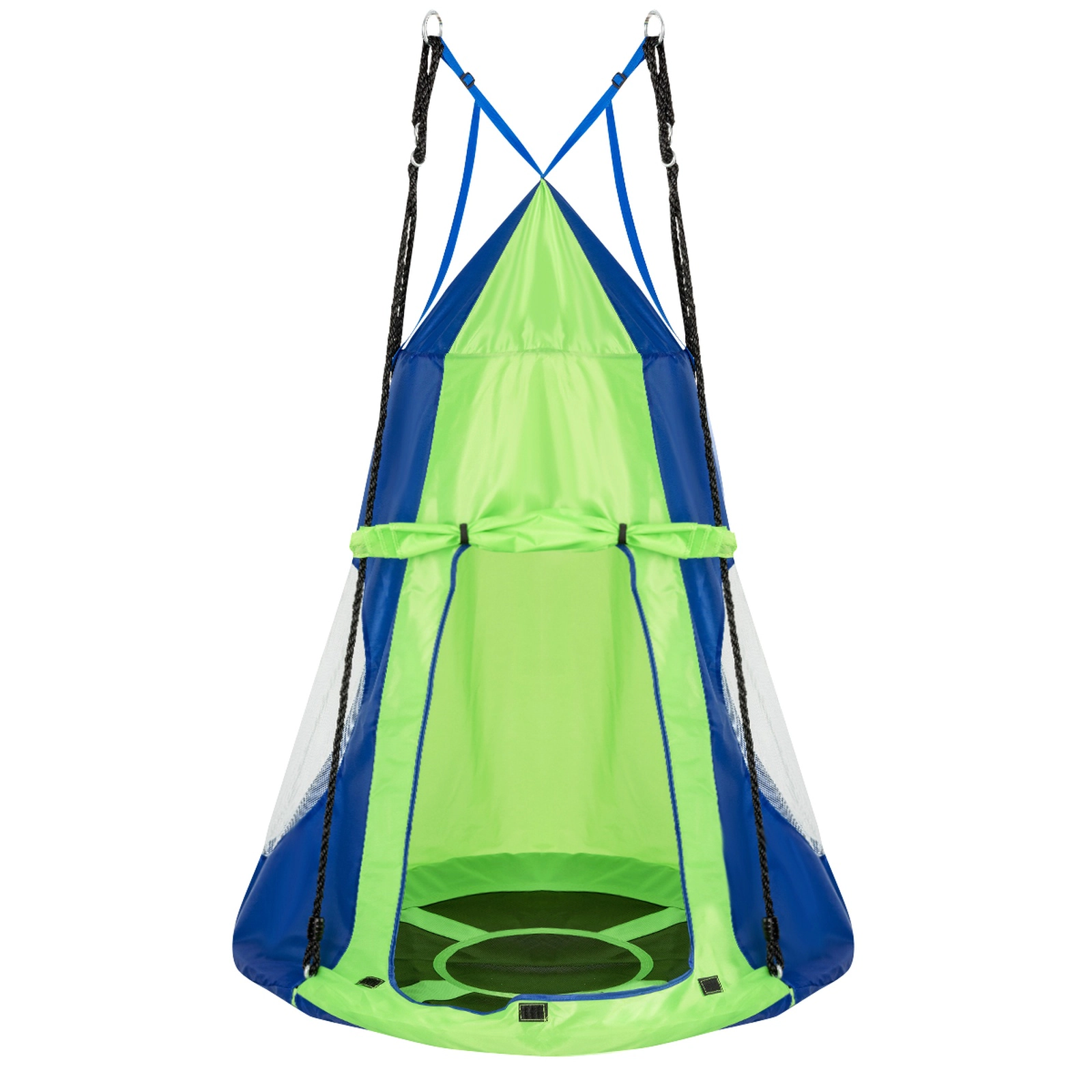 SUGIFT 2-in-1 Kids Hanging Chair Swing Tent Outdoor Play Set 330-lb Capacity 40-in Saucer Seat Green