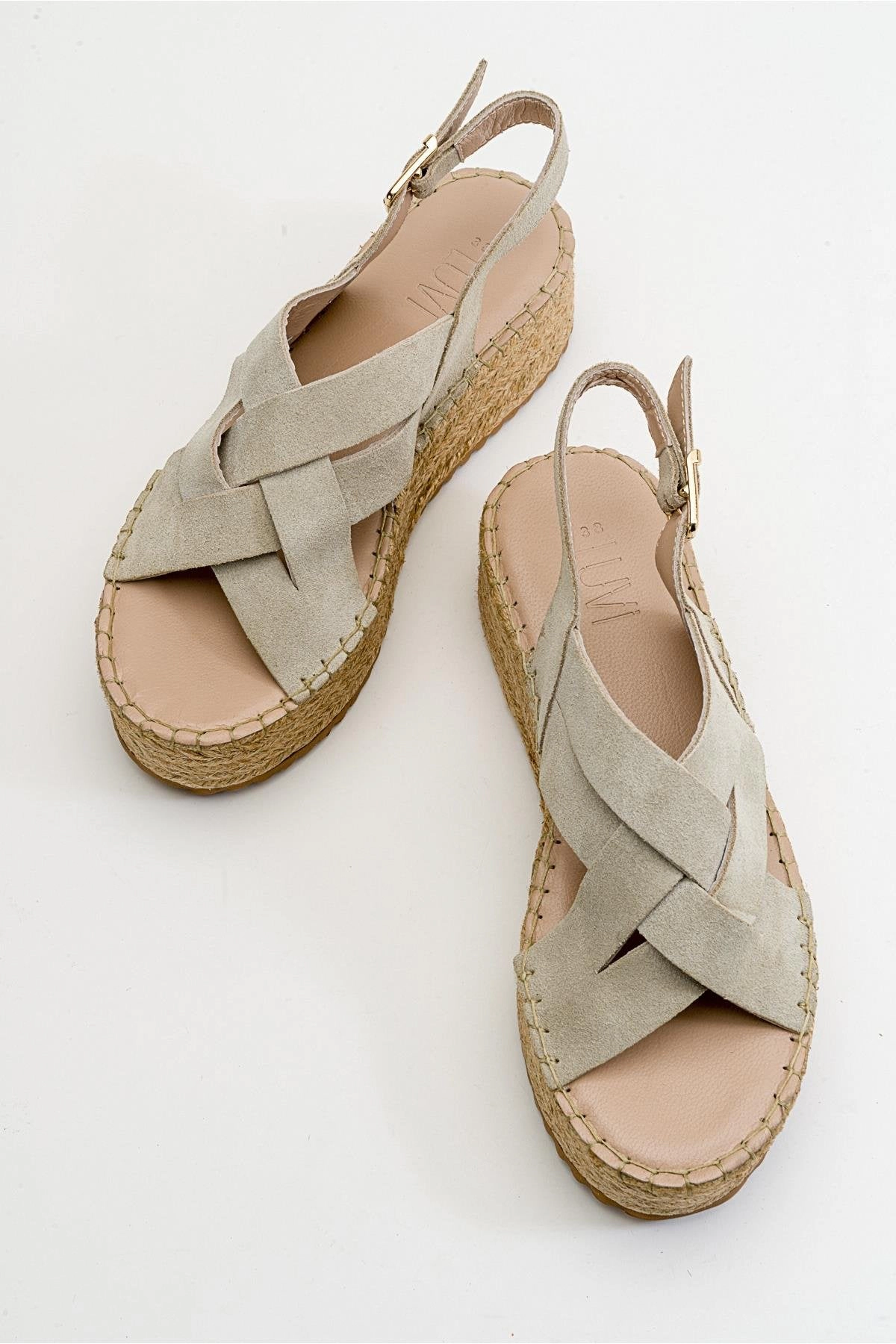 Forever & Always Womens Lontano Suede Leather Platform Sandals
