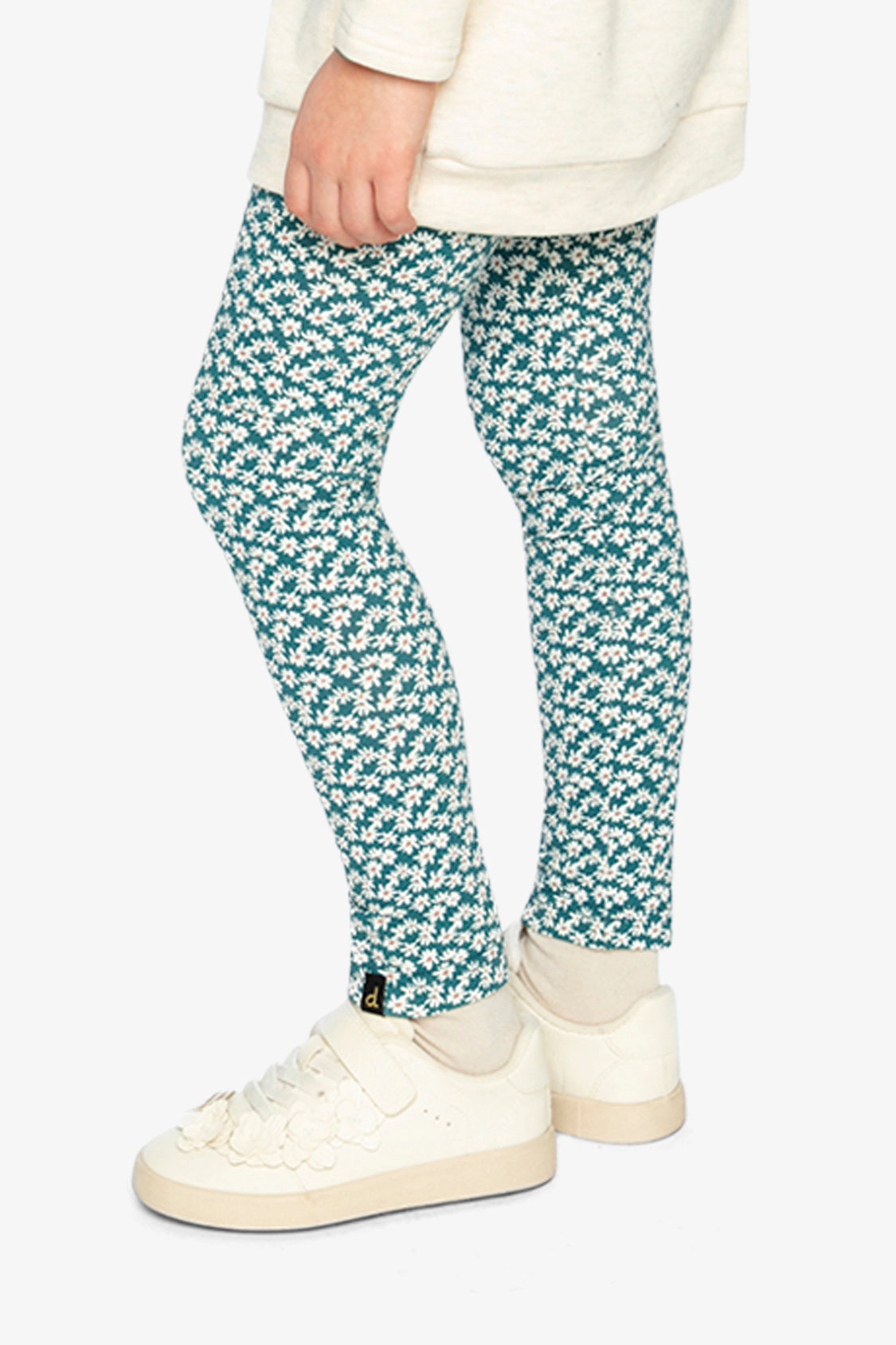 Deux par Girls Daisy Print Organic Cotton Leggings