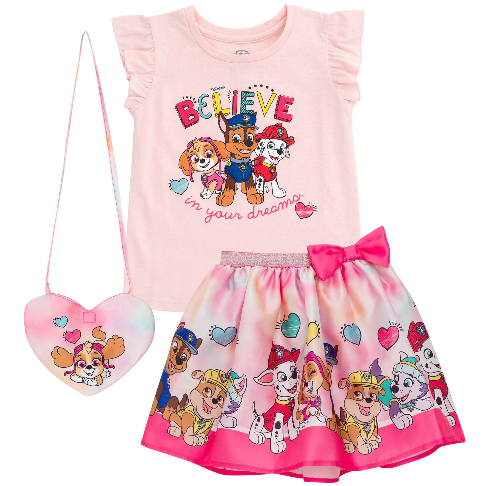 Paw Patrol Girls' T-Shirt and Skirt Set
