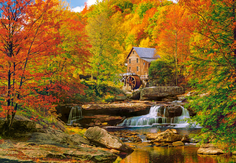 CASTORLAND 1000 Piece Jigsaw Puzzles, Magical Autumn, Water mil, Nature puzzles, C-104918-2