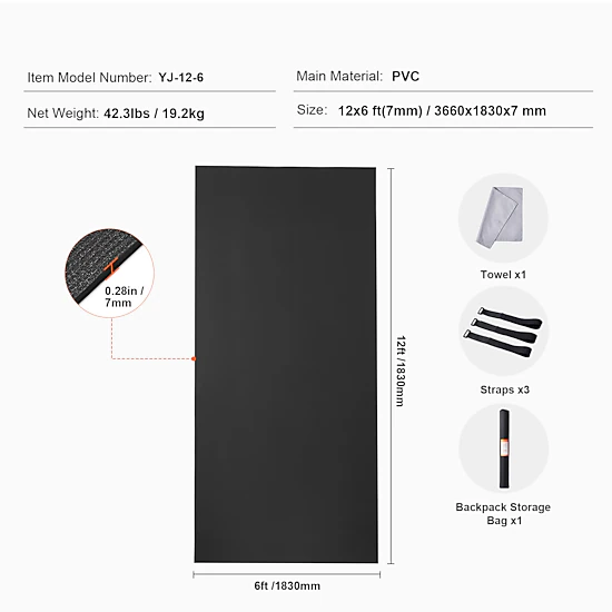HONGGE Exercise Mat Non Slip High Density Premium Yoga Mat Exercise Yoga Mat for Men & Women Fitness & Exercise Mat