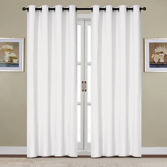 RT Designers Collection Kennedy Room Darkening Grommet Curtain Panel 54" x 84" White