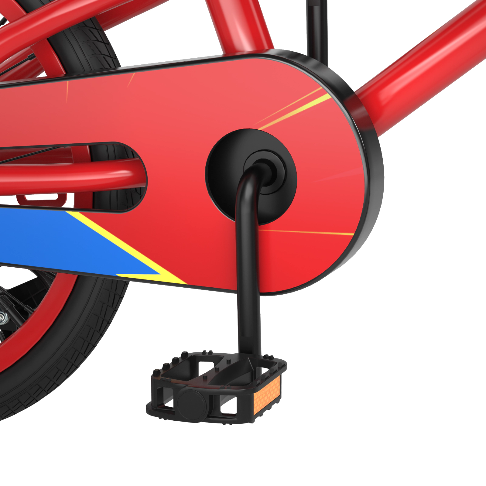 SUGIFT 18-in 99-lb Capacity Red Kids Bike with Removable Training Wheels Chain Guard and Storage Basket