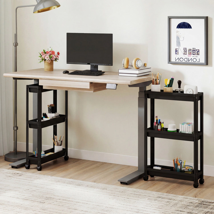 Hivvago 3-Tier Slim Rolling Storage Cart 2-Pack Mobile Bathroom Organizer with Wheels