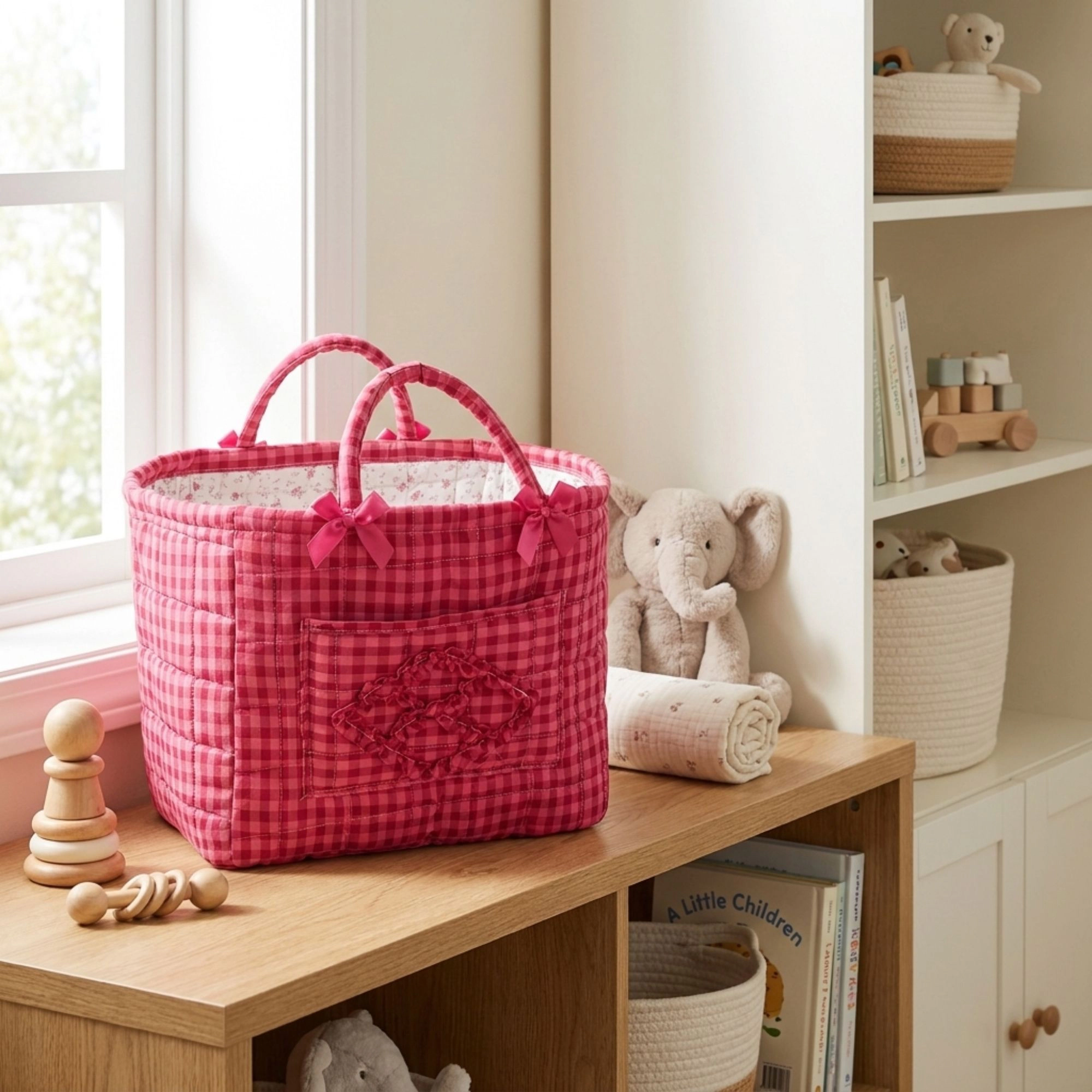 Alilang Unisex Large Quilted Storage Caddy Organizer Tote with Handles