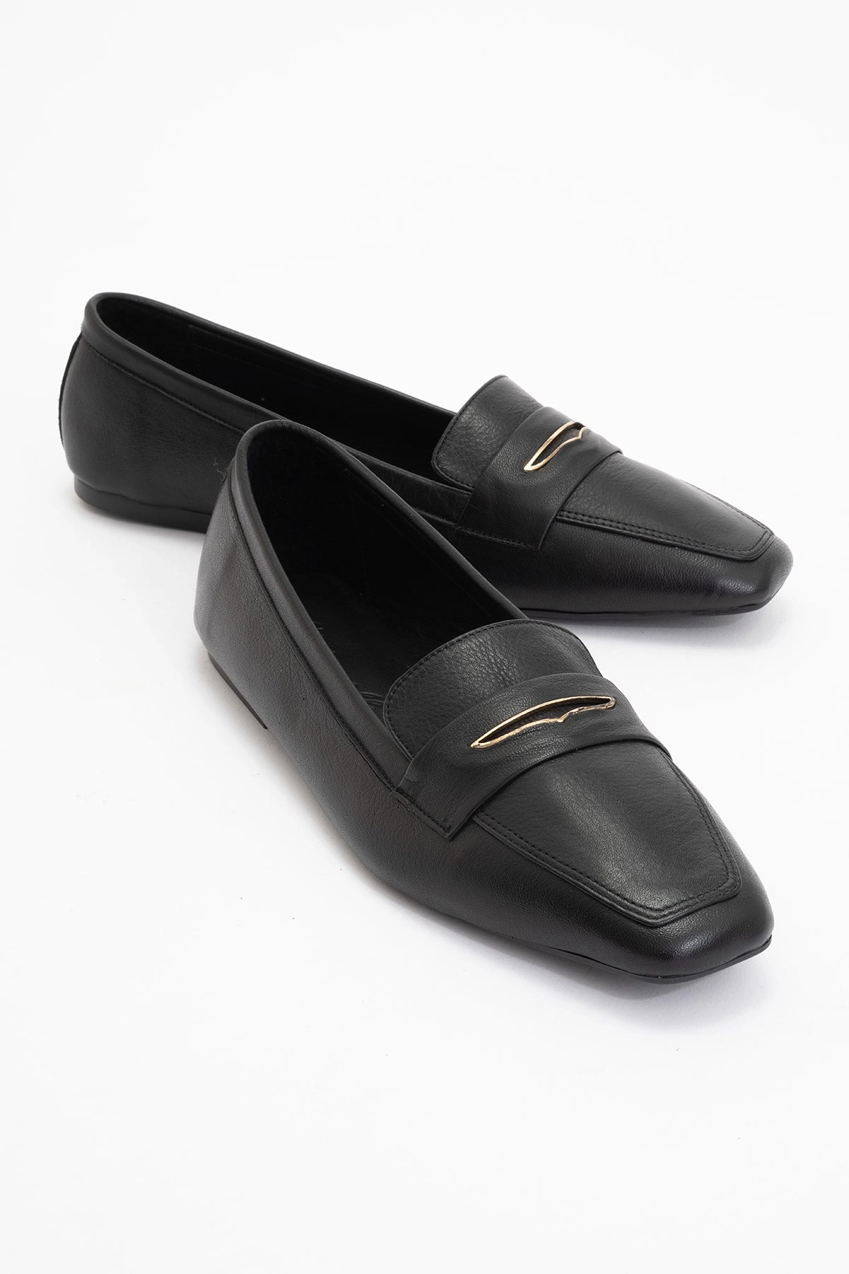 Forever & Always Womens Iridessa Leather Flat Loafers