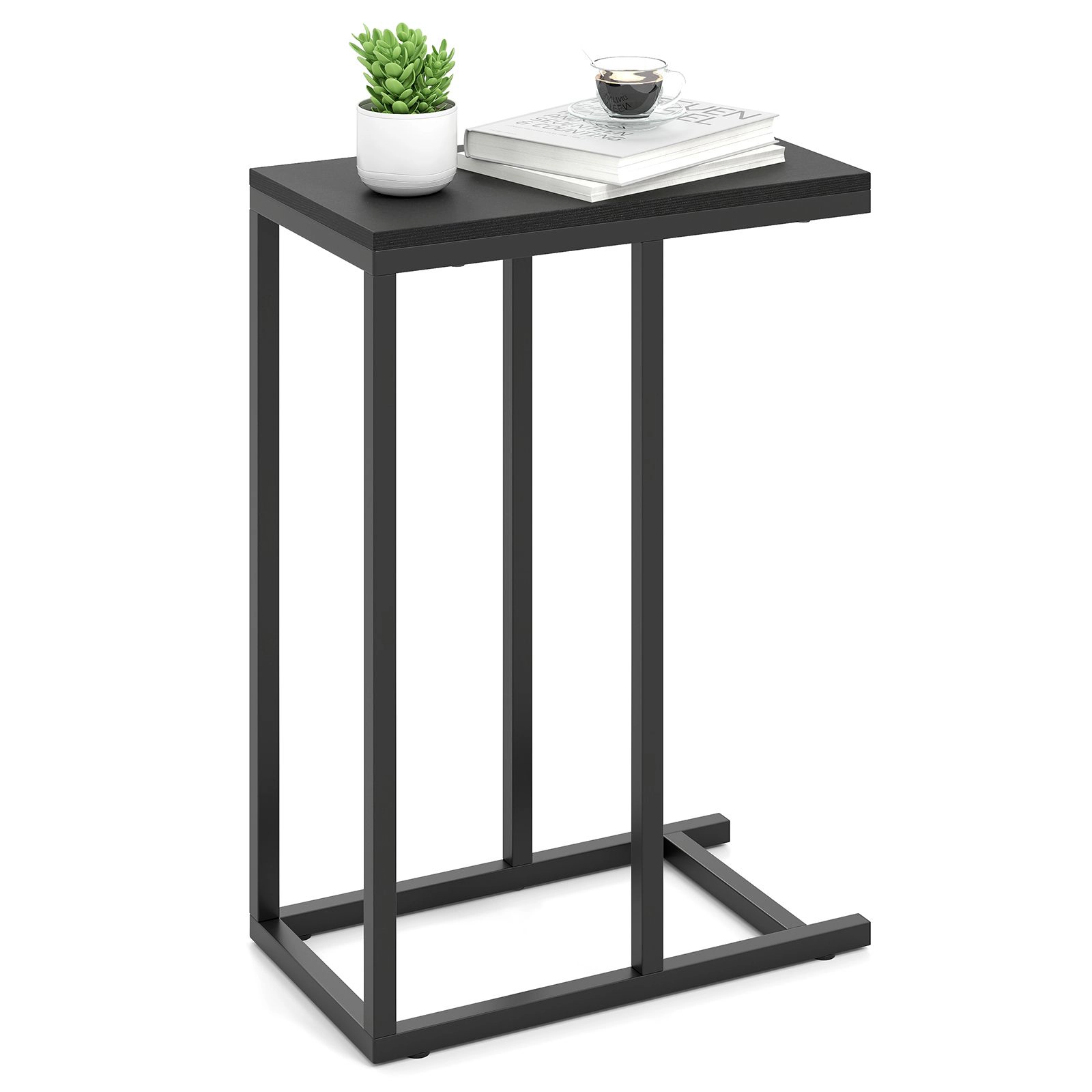 SlickBlue C Shaped Sofa Side Table Modern End for Living Room Bedroom