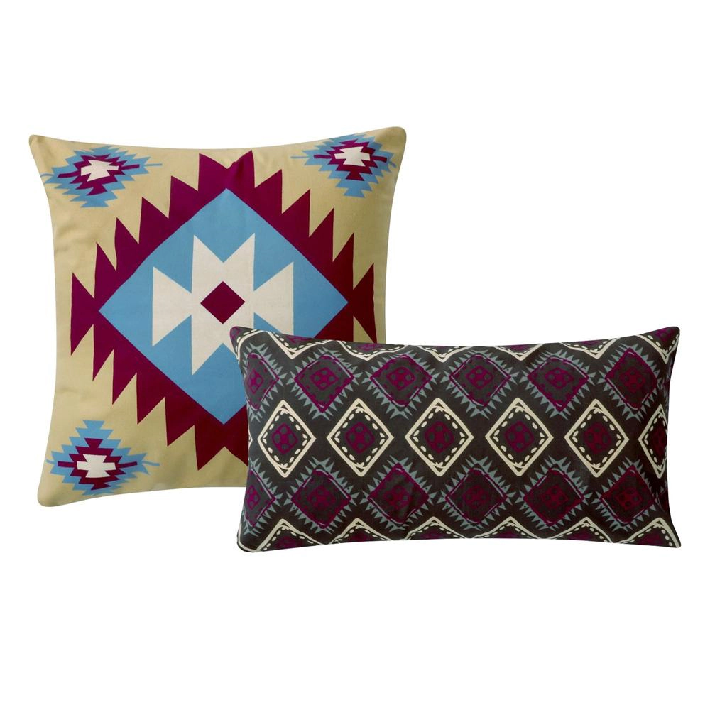 Greenland Home Fashion Southwest Stylish Diamond Print Comfort Bedding Set 5 Piece Painted