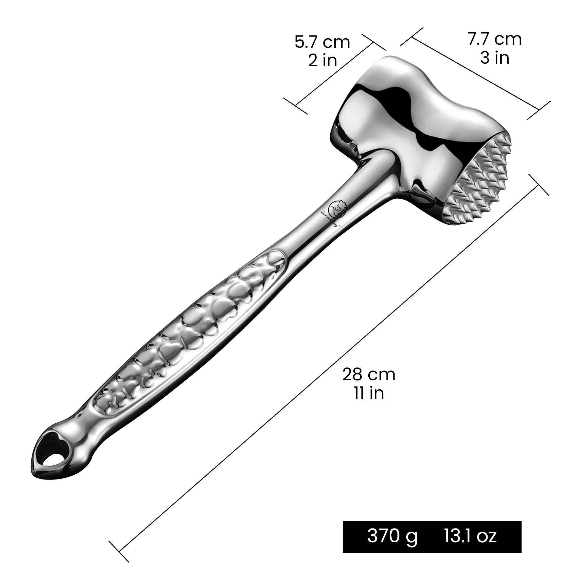 Gourmet Easy Stainless Steel Meat Tenderizer Tool, Meat Mallet, Meat Hammer (Love Edition)