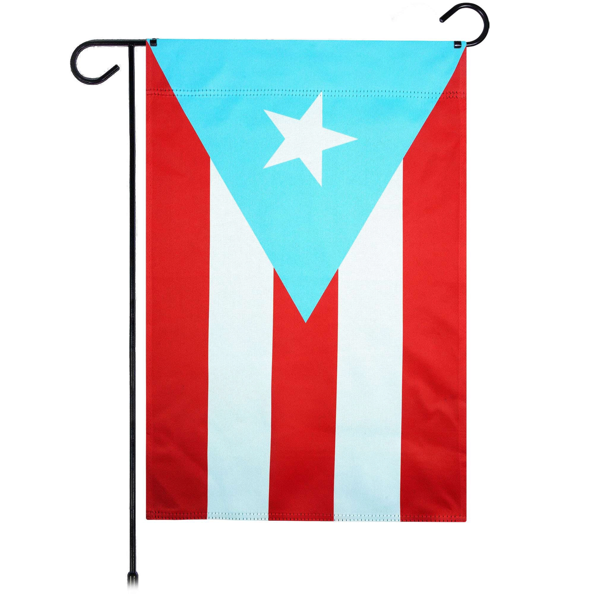G128 Puerto Rico Light Blue Garden Flag 12x18in Double-Sided Blockout Polyester