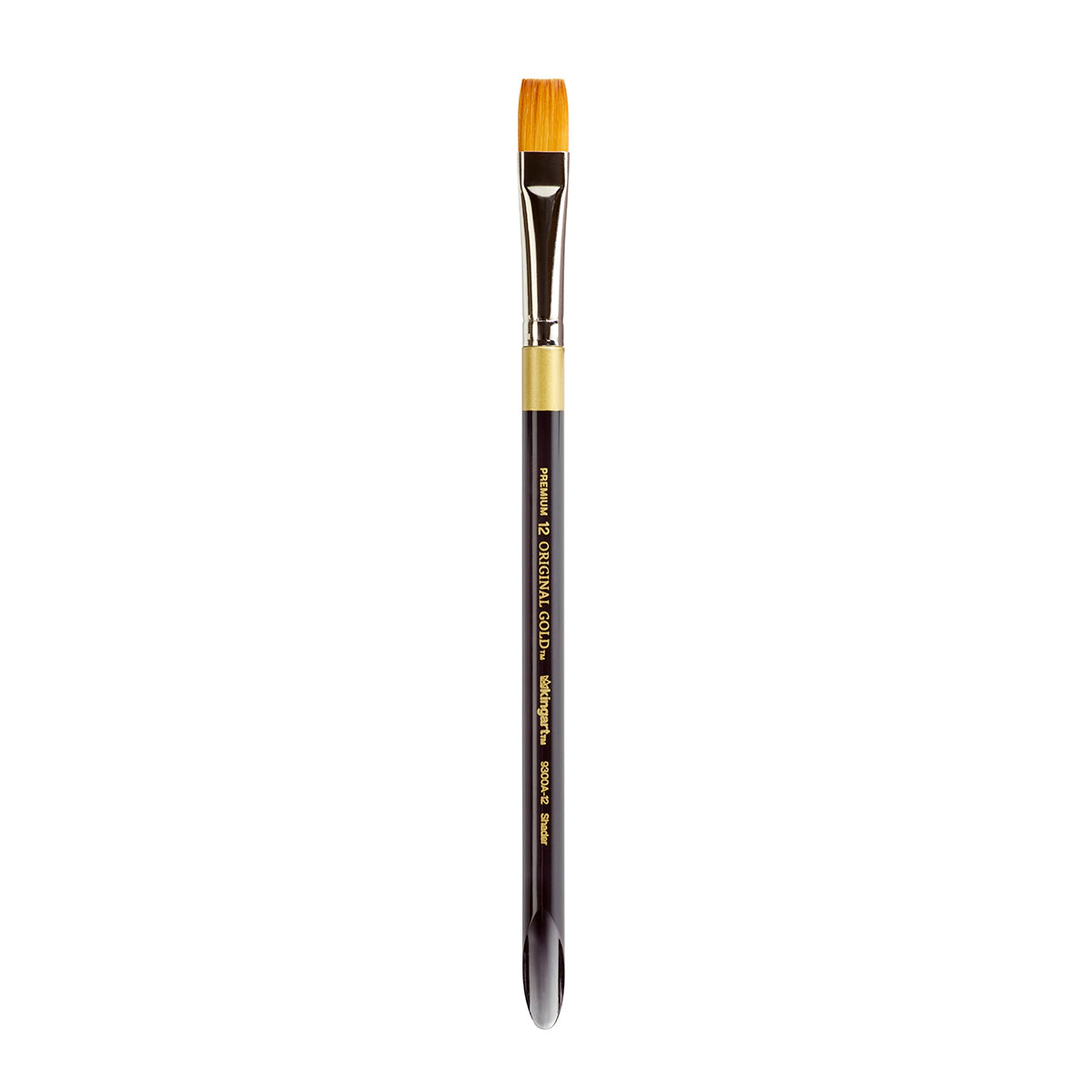 KINGART Original Gold 9300A Square Flat Shader Brush - Aqua Handle, Size 14