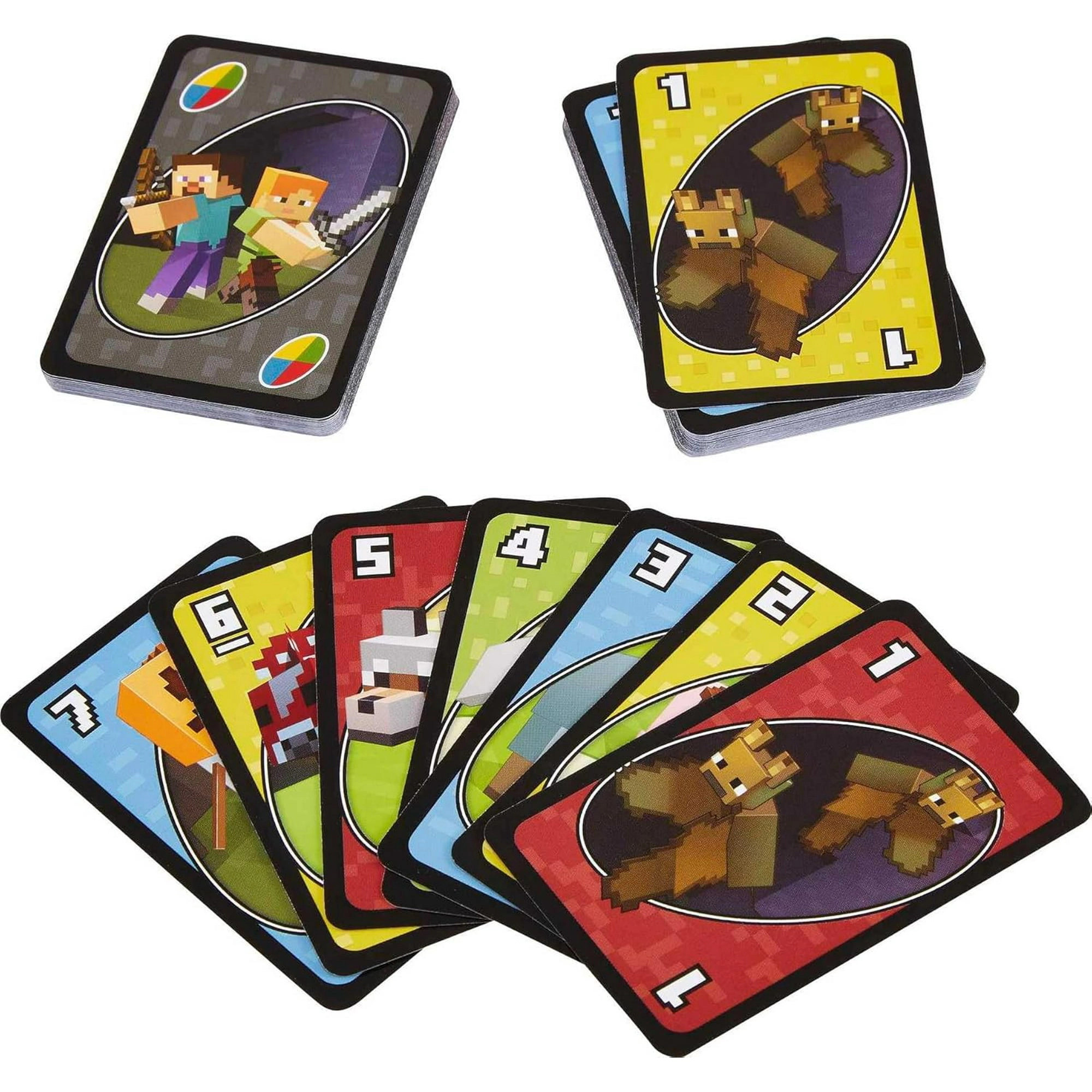 Mattel UNO Minecraft Card Game with Creeper Rule
