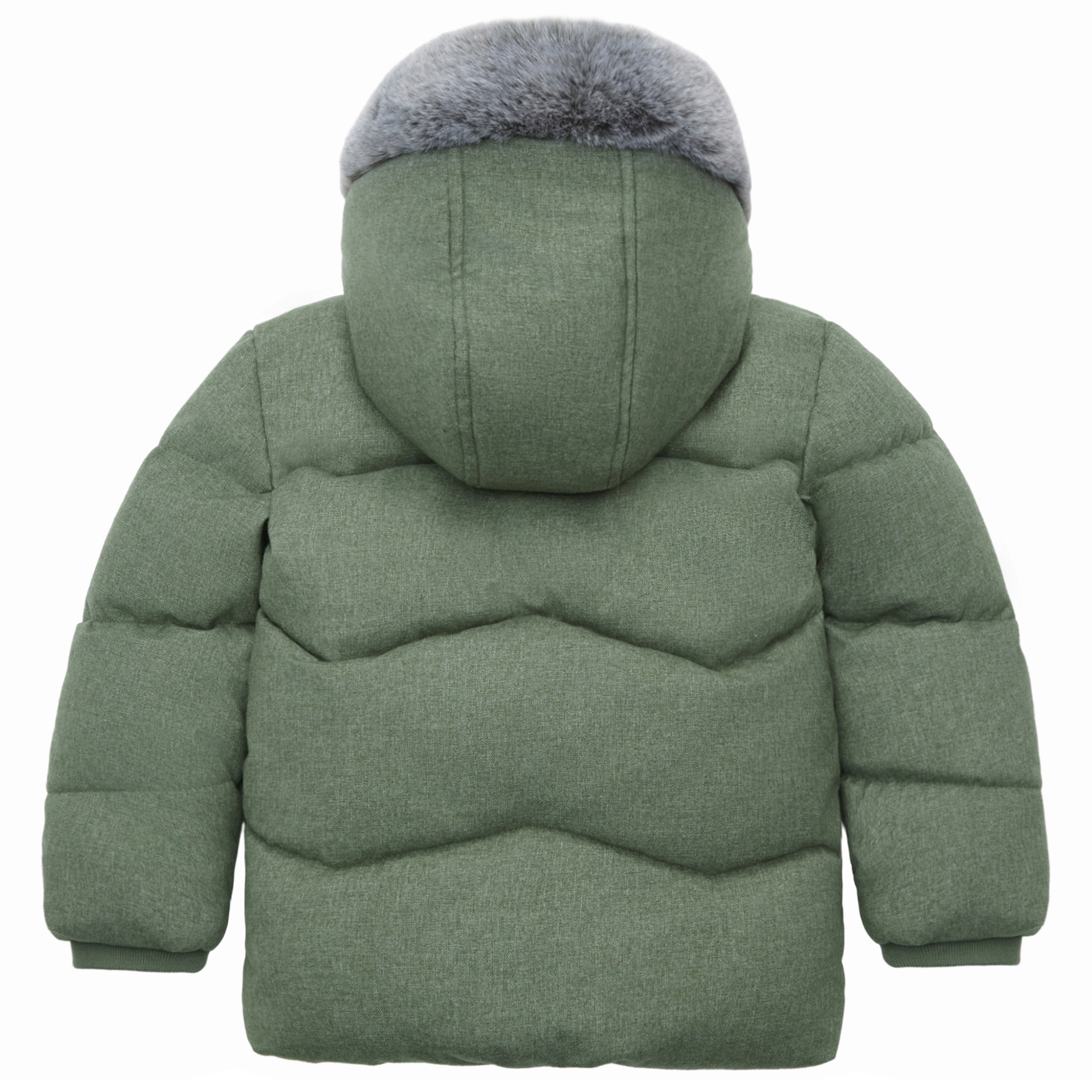 Rokka&Rolla Baby Boys Mini Fur Trim Hooded Puffer Jacket