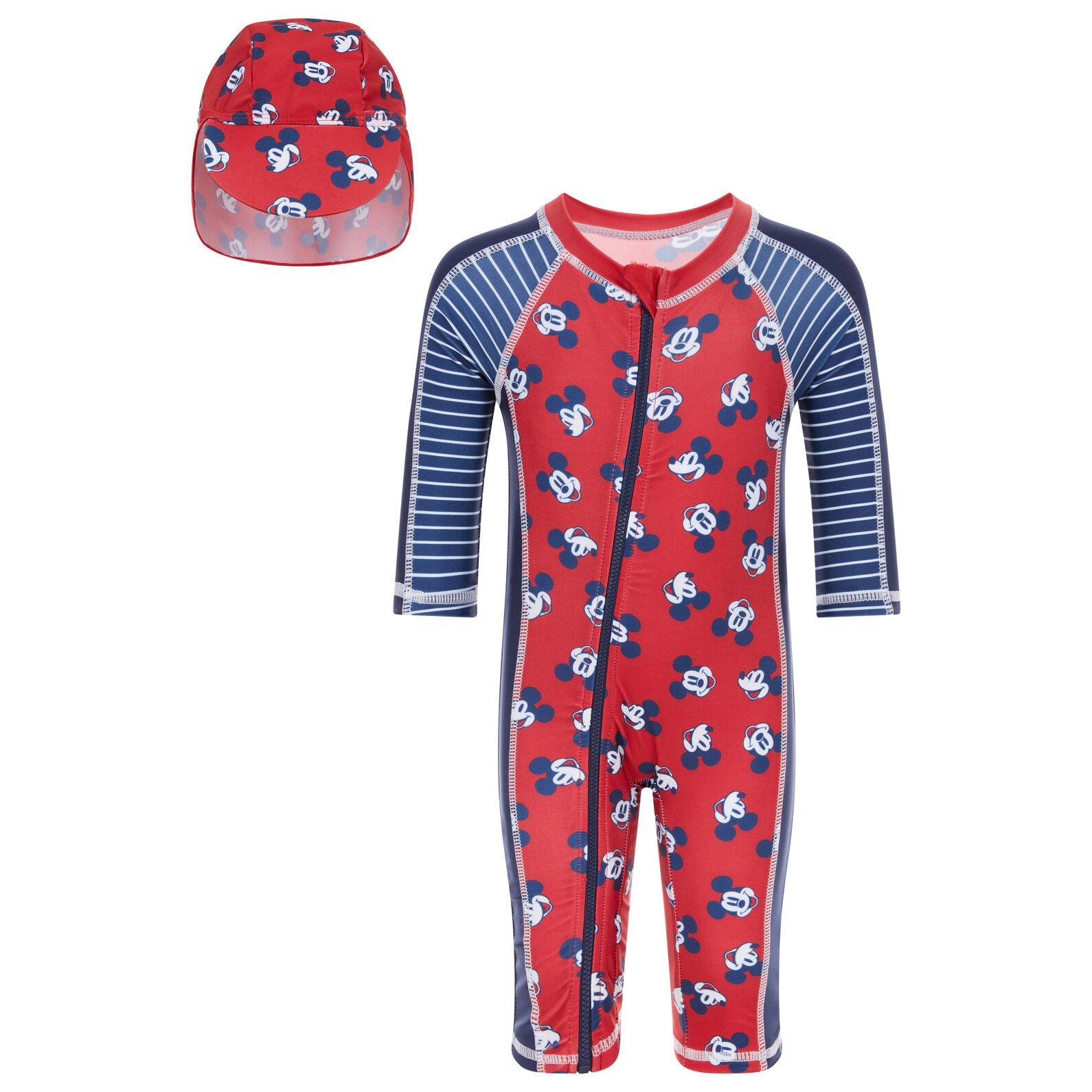 Disney Baby Boys' 2-Piece Swimwear Sunsuit and Hat Set