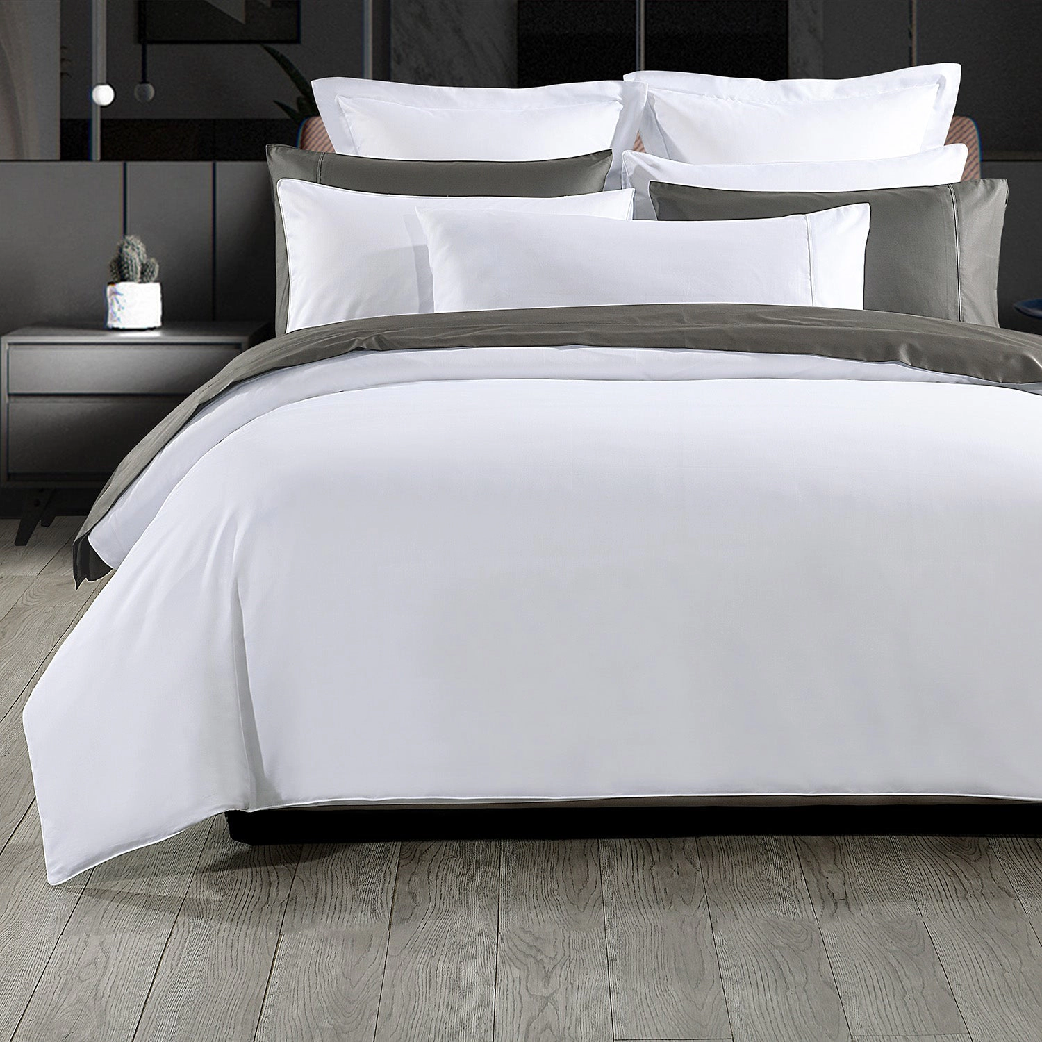 Egyptian Linens Cool and Crisp Percale Cotton Duvet Cover Set Made USA