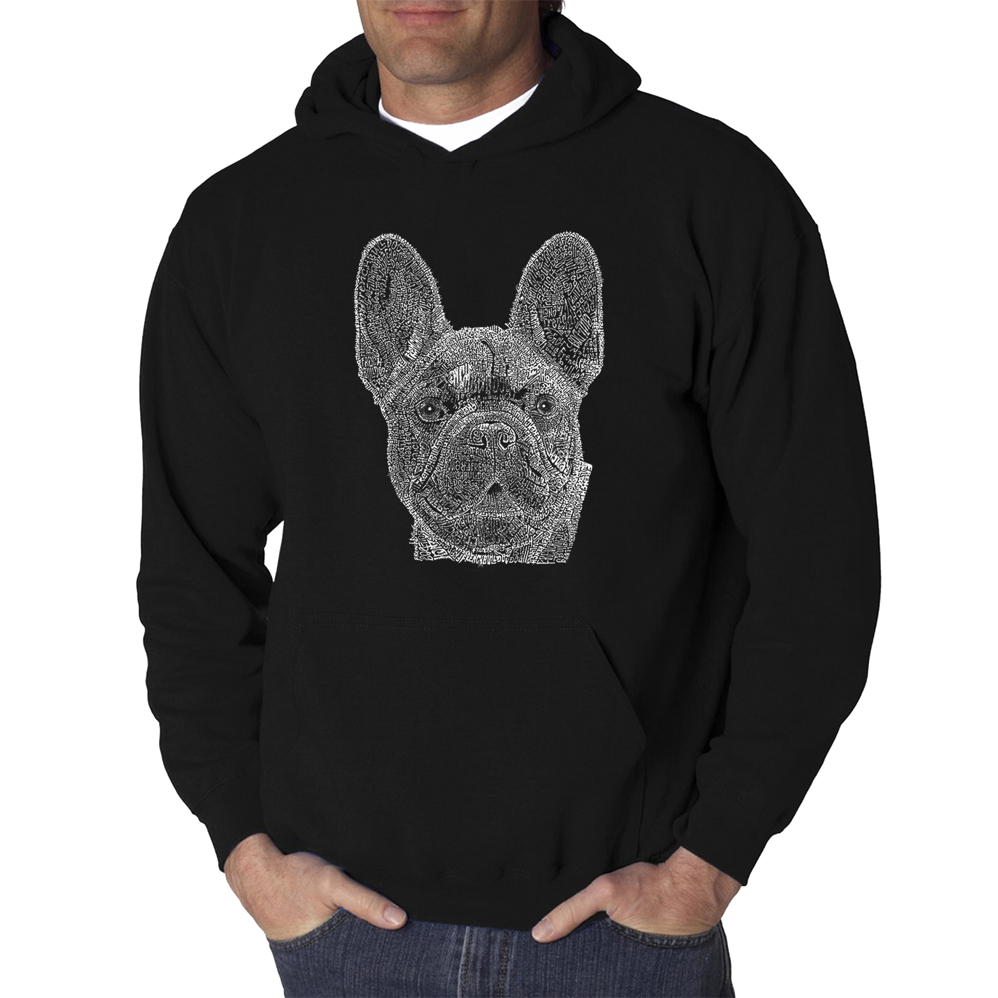 LA Pop Art French Bulldog - Men's Word Hooded Sweatshirt
