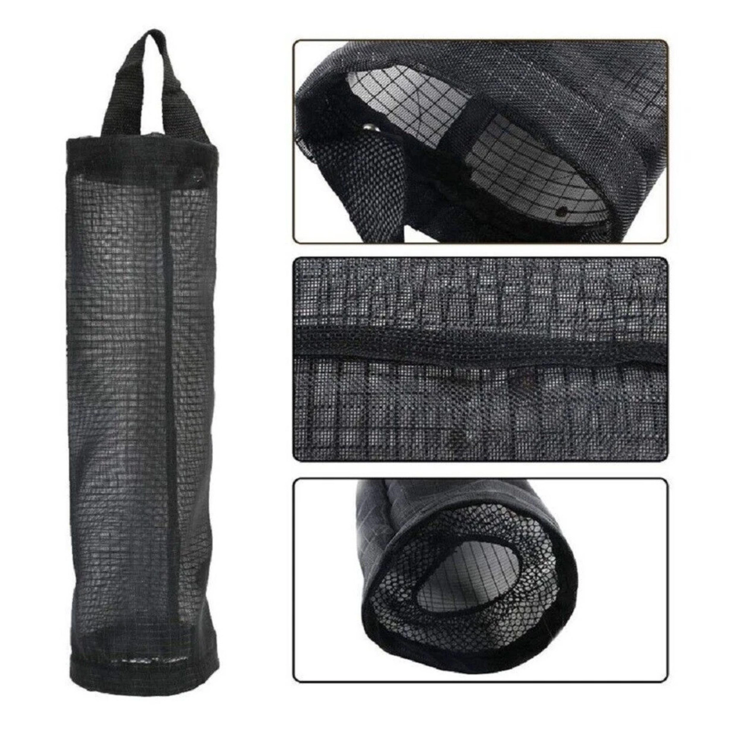 SS Design 4 Pack Hanging Mesh Garbage Bag Holders Dispensers Grocery Trash Organizer