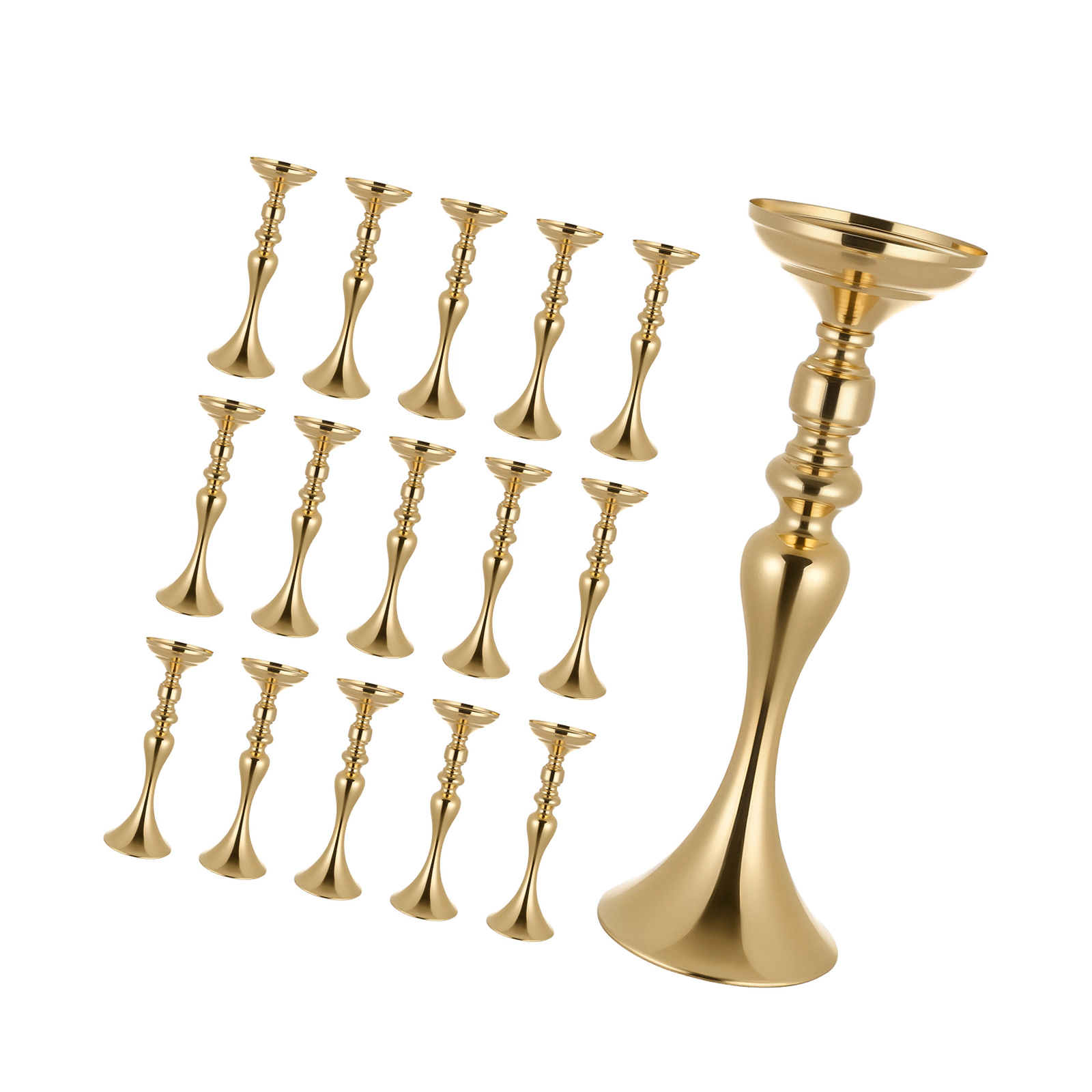 HONGGE Crystal Wedding Flower Stand Metal Wedding Centerpiece Vase Gold Flower Holders Floral Display Rack for Tables