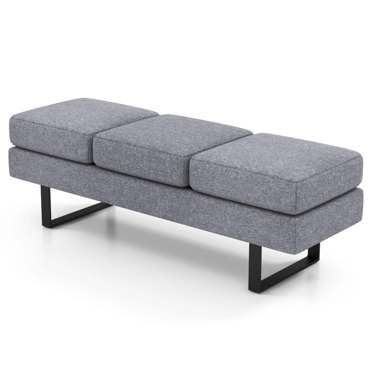 Hivvago Waiting Room Bench Seating Long Bench With Metal Frame Leg
