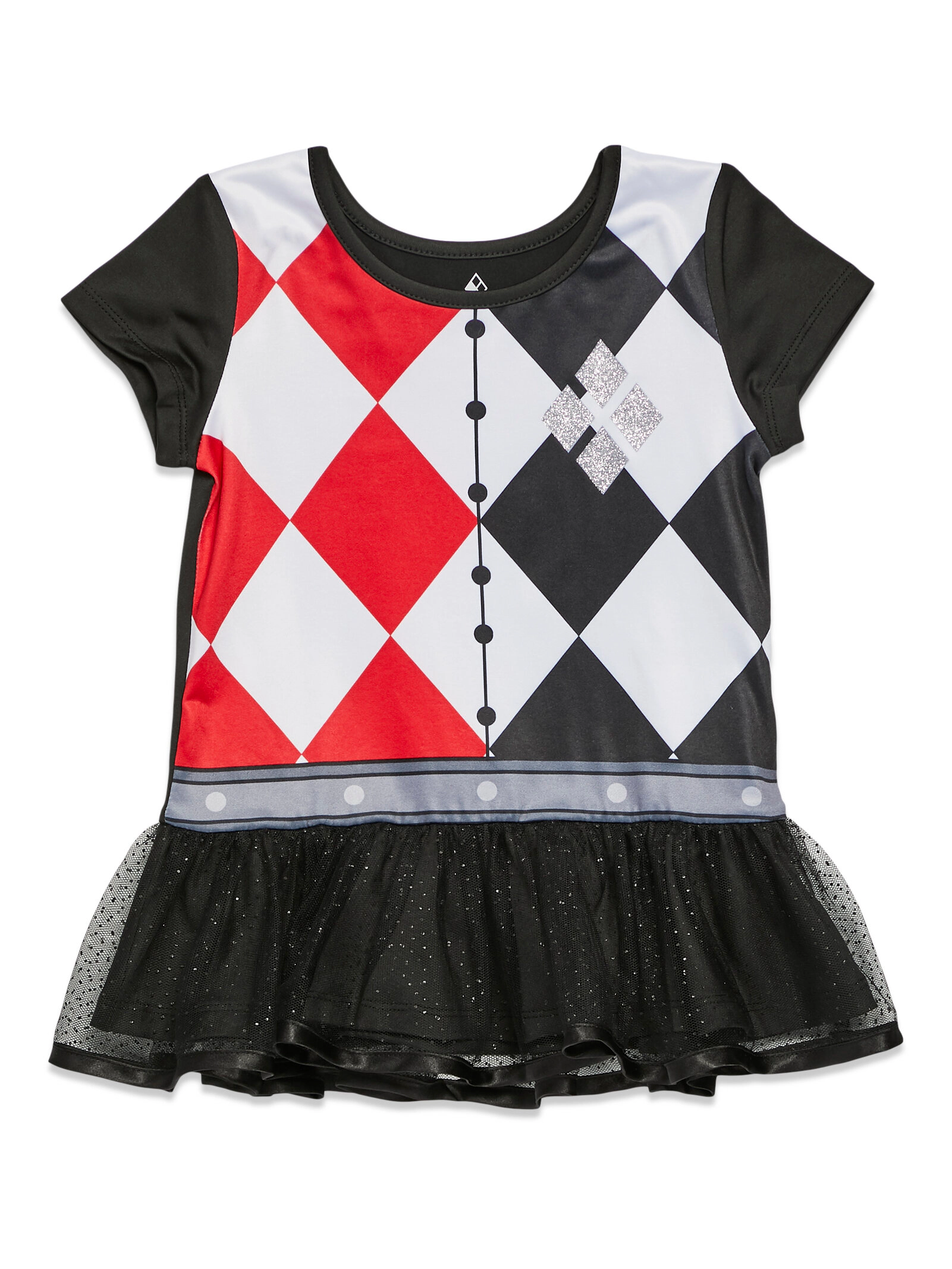 WARNER BROS Justice League Harley Quinn Girls' Cosplay Tutu T-Shirt and Leggings Set