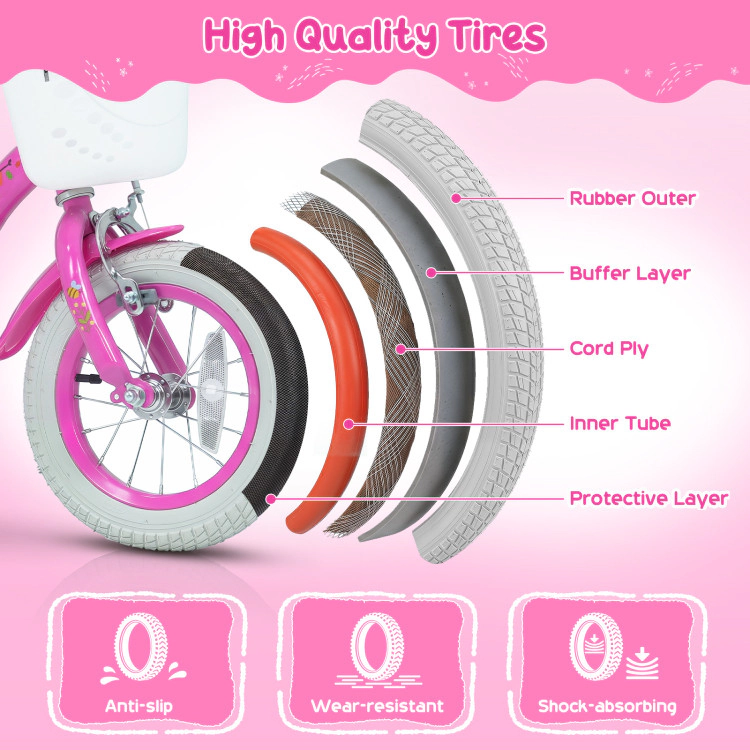 Hivvago Kids Girls Bike with Front Basket