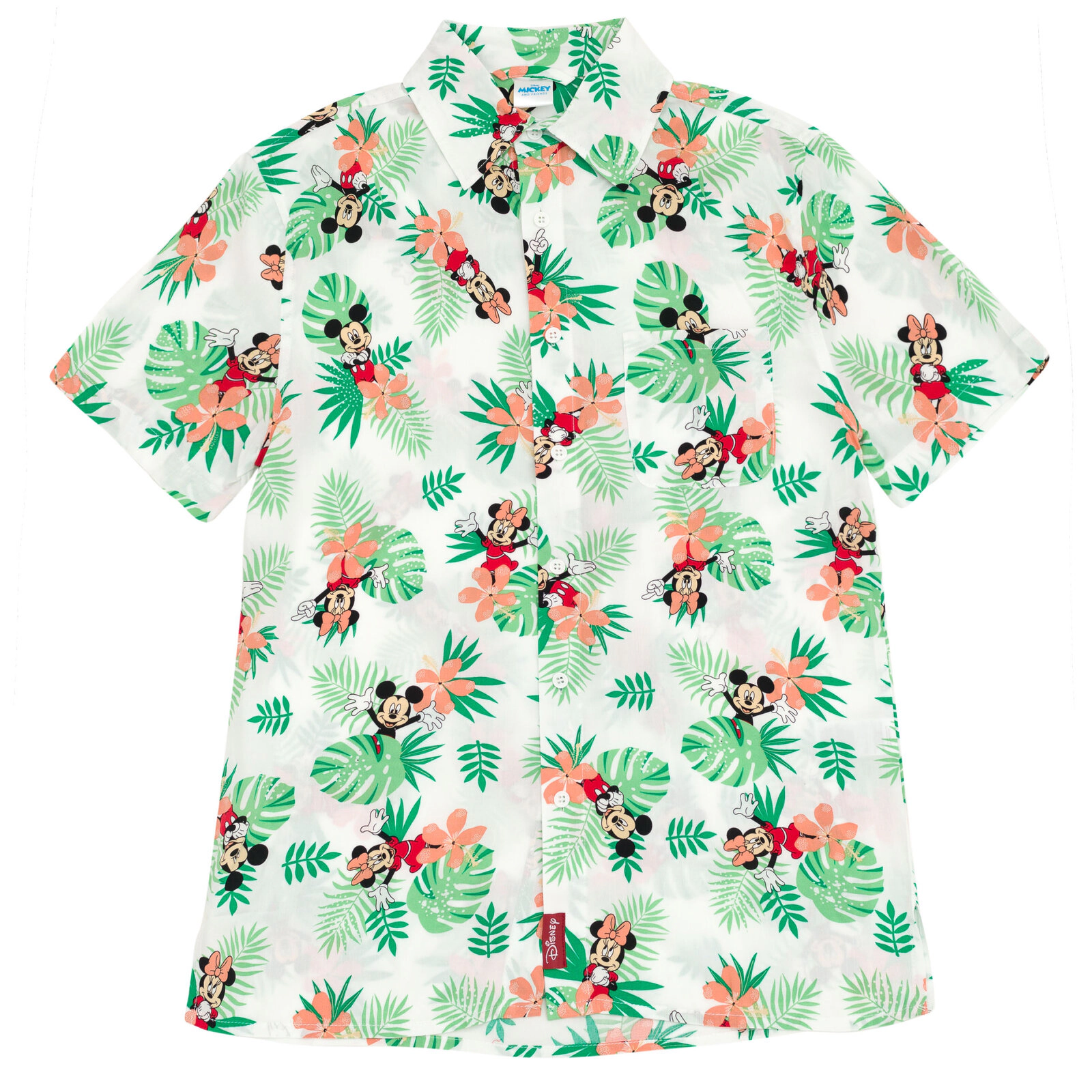 Disney Mickey Mouse & Friends Matching Family Tropical Button Down Shirt and Strappy Dress