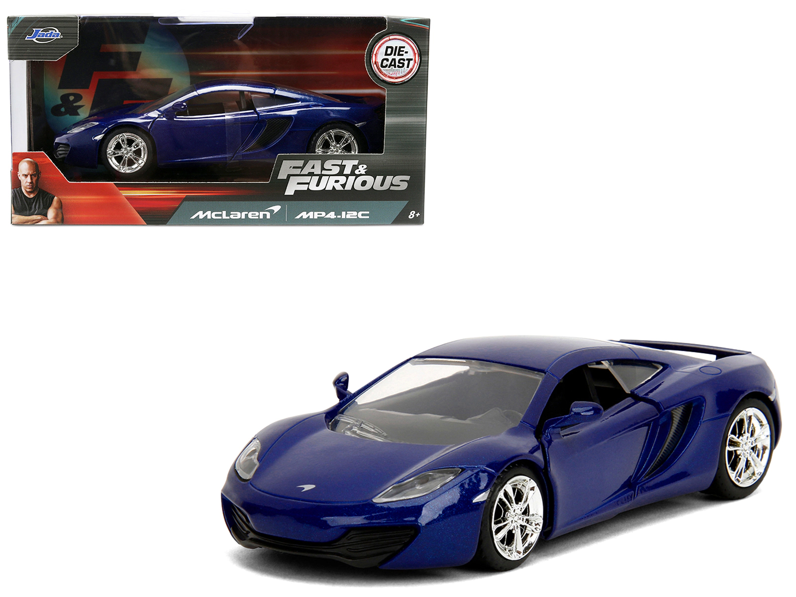 Jada McLaren MP4.12C Blue Metallic "Furious 7" (2015) Movie "Fast & Furious" Series 1/32 Diecast Model Car by Jada