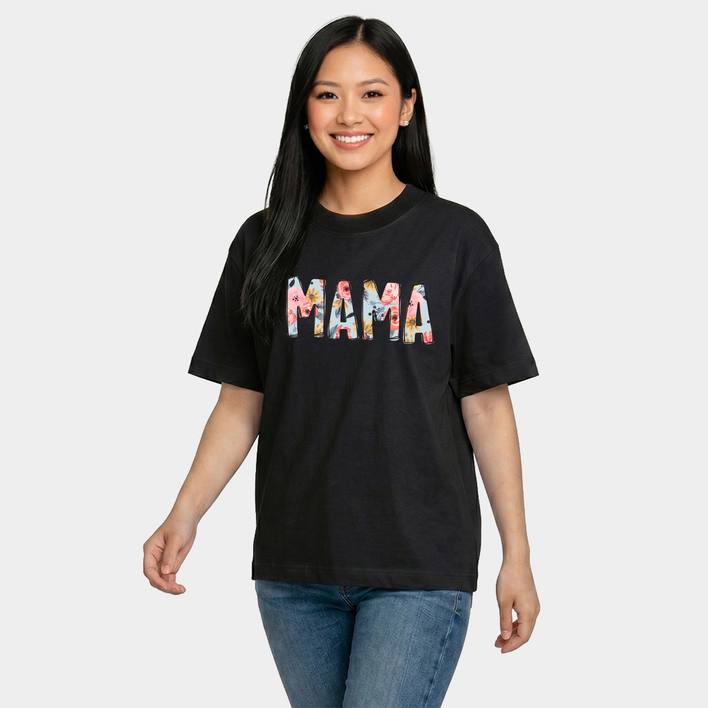 Simply Sage Market - Mama Summer Floral Women's Relaxed Boxy Tee