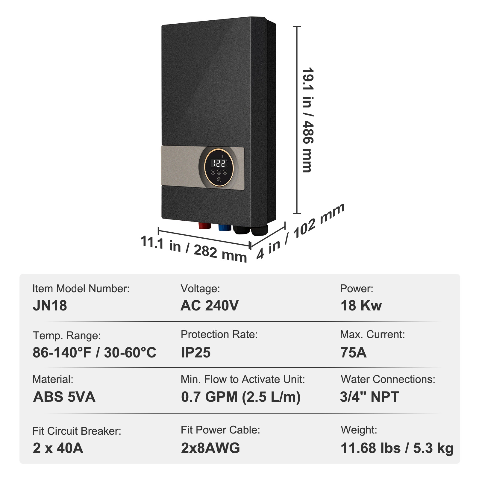 HONGGE Instant Water Heater, Electric Tankless Boiler
